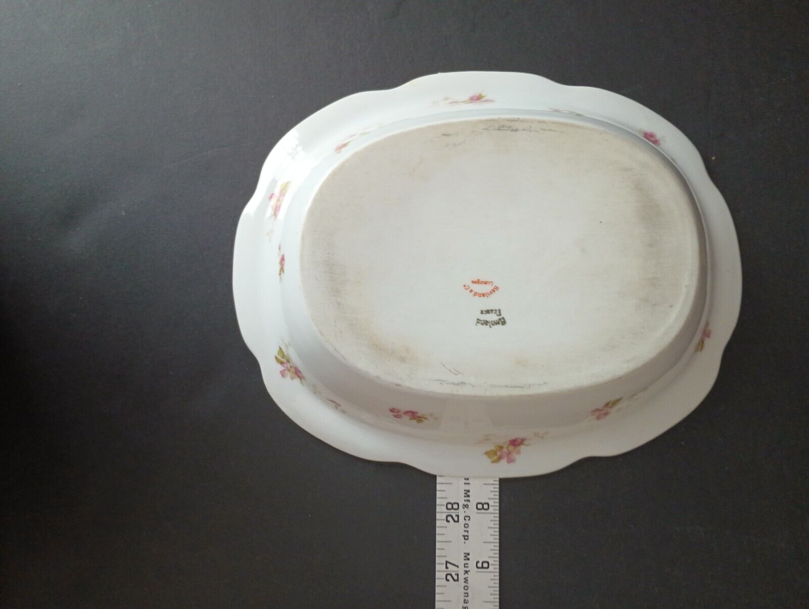 Haviland Limoges Set Two Serving Platters & Vegetable Bowl Gold Trim (lot 371)