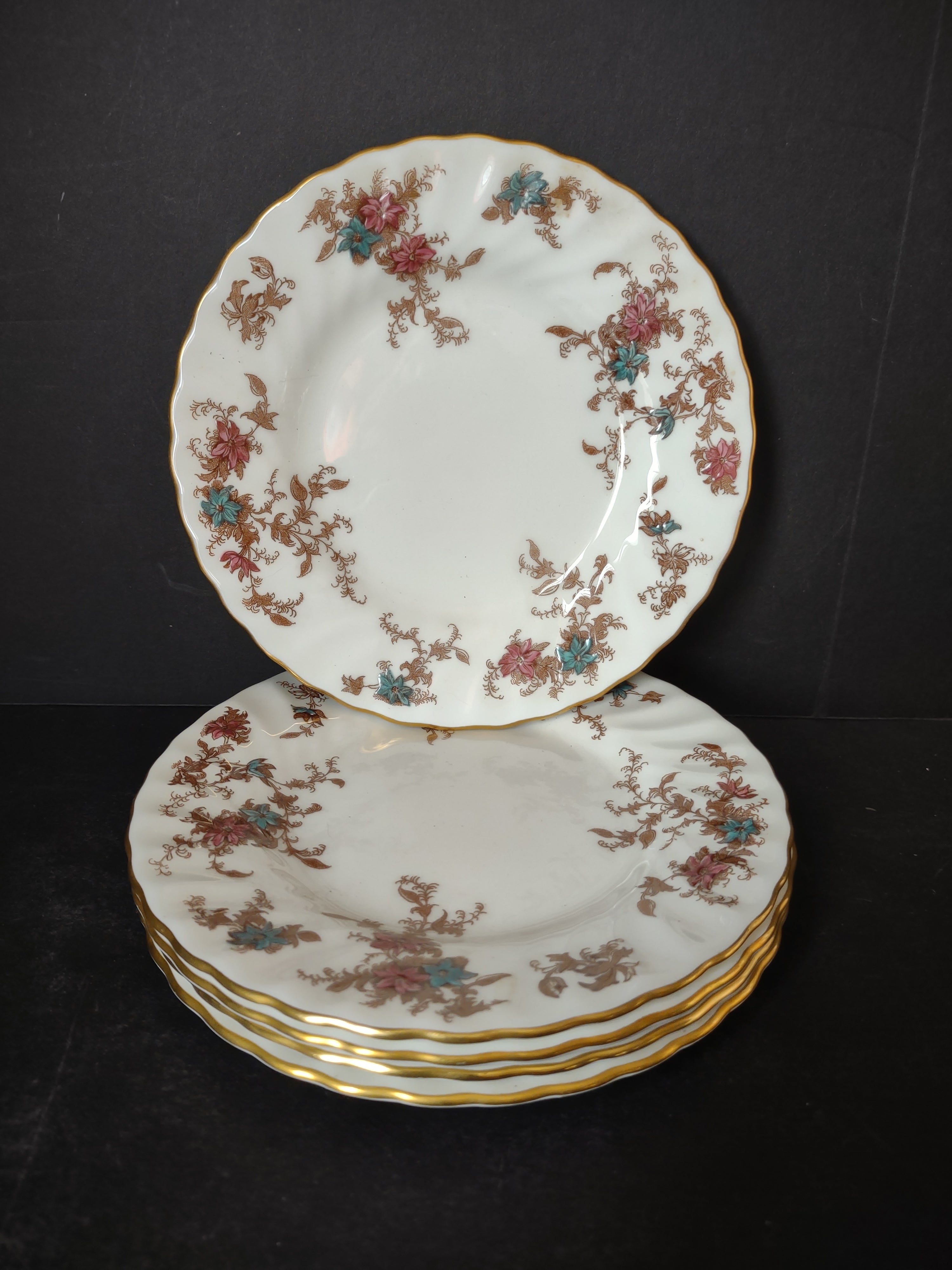 Vintage Minton England Bone China Ancestor Bread Butter Plate x 5 (lot 5451)