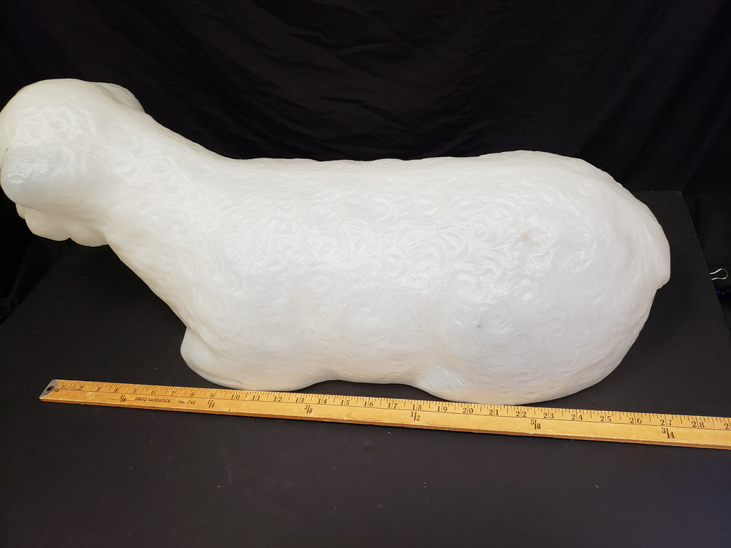 Vintage Christmas Outdoor White Lamb Blow Mold 26" long (lot 2260)