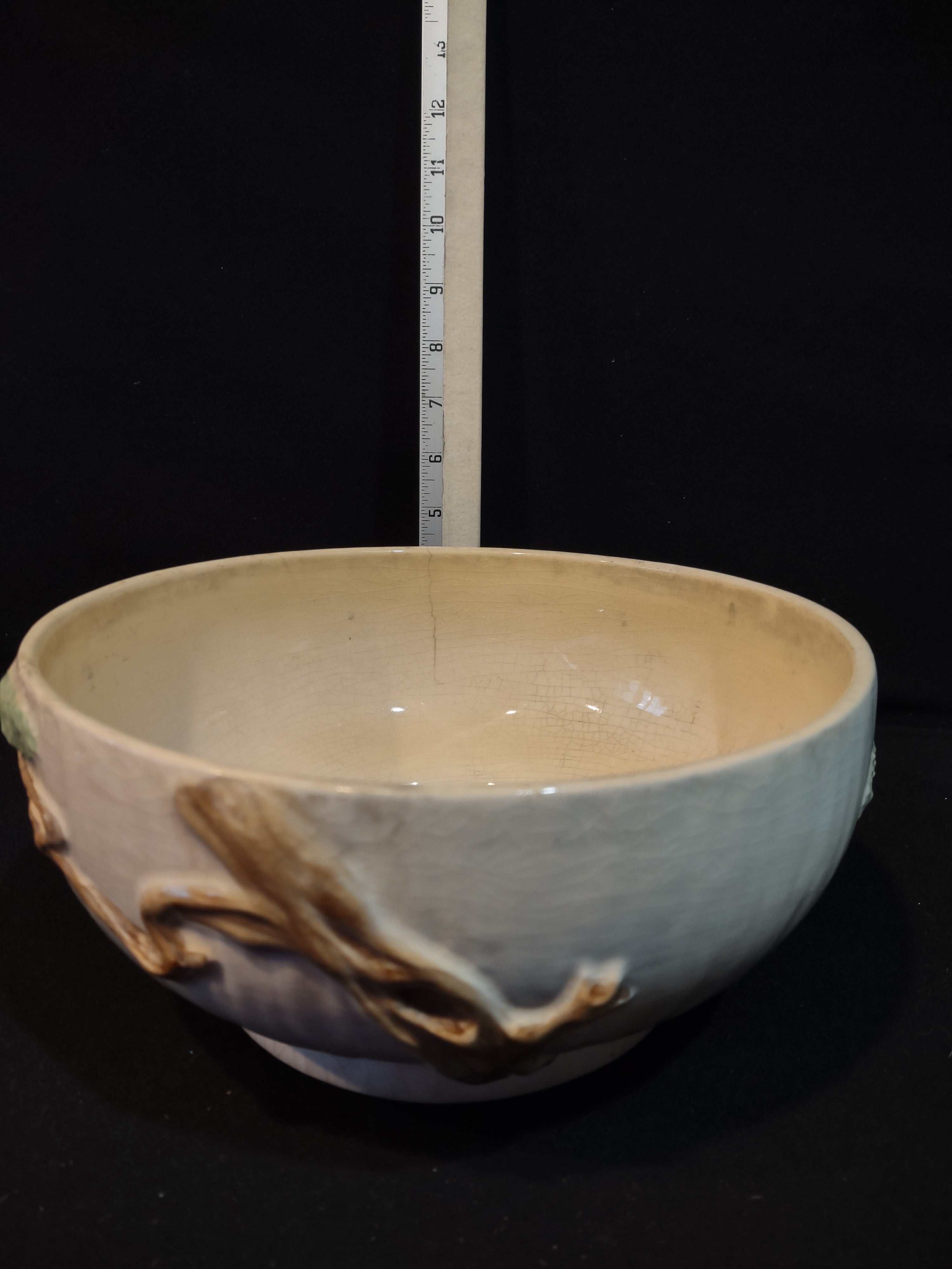 Vintage Roseville Ming Tree White 1949 MCM Pottery Ceramic Bowl 527-9 (lot 5364)