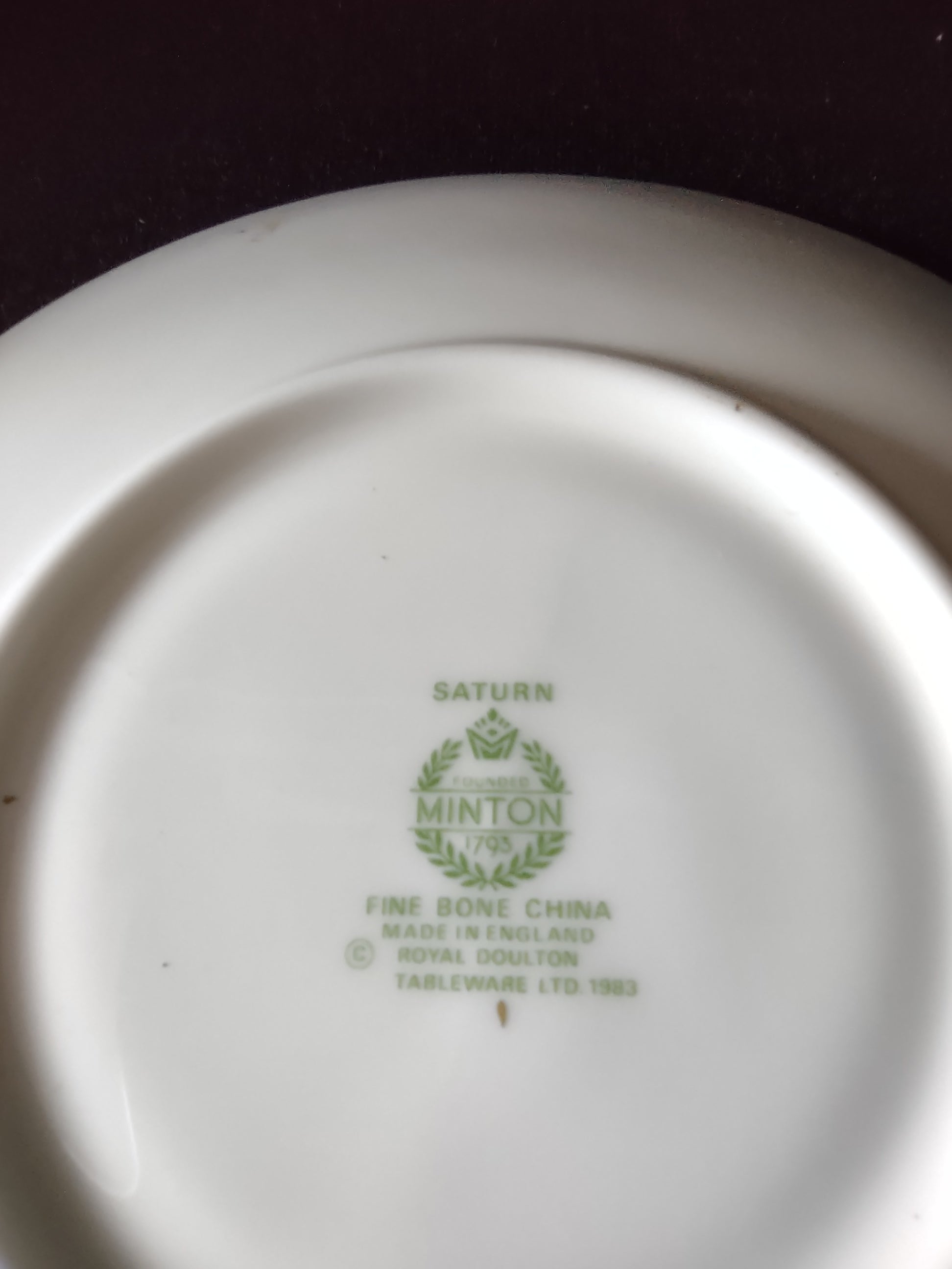 Vintage Minton Saturn Turquoise Tea Cup Saucer Bone China (Lot 5493)