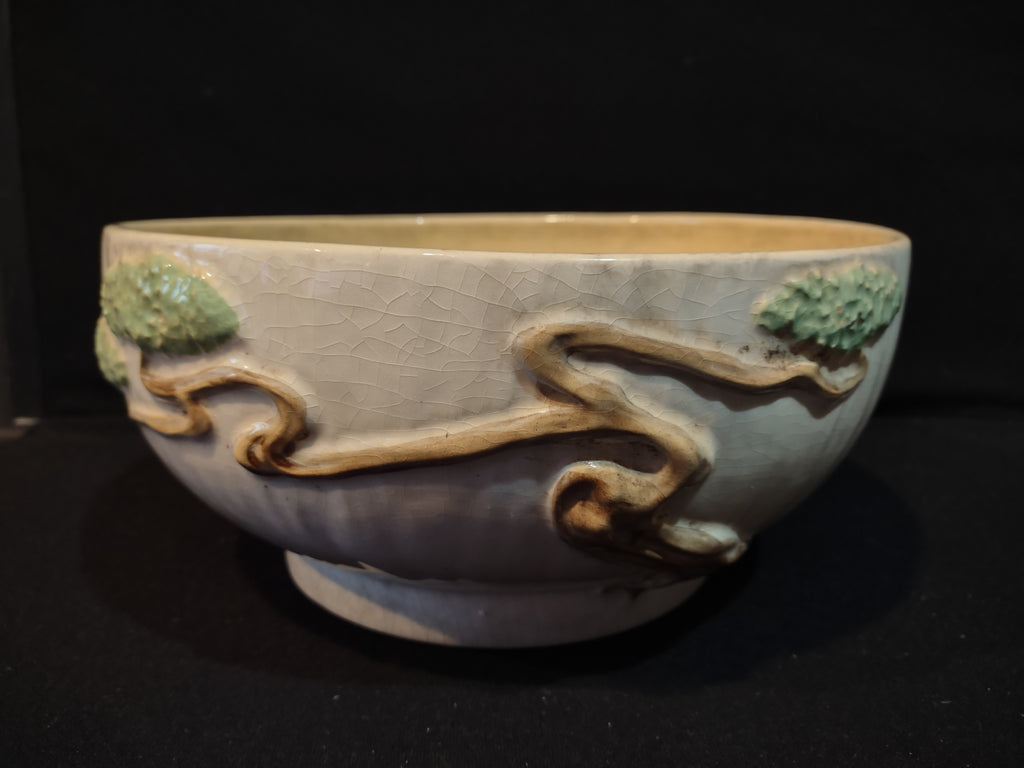 Vintage Roseville Ming Tree White 1949 MCM Pottery Ceramic Bowl 527-9 (lot 5364)