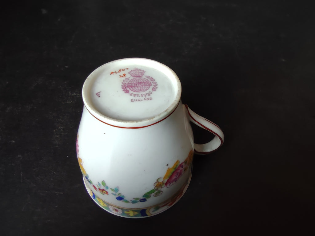 Vintage Minton Rose Garland Swag Demitasse Cup x 3 Bone China England (lot 5481)