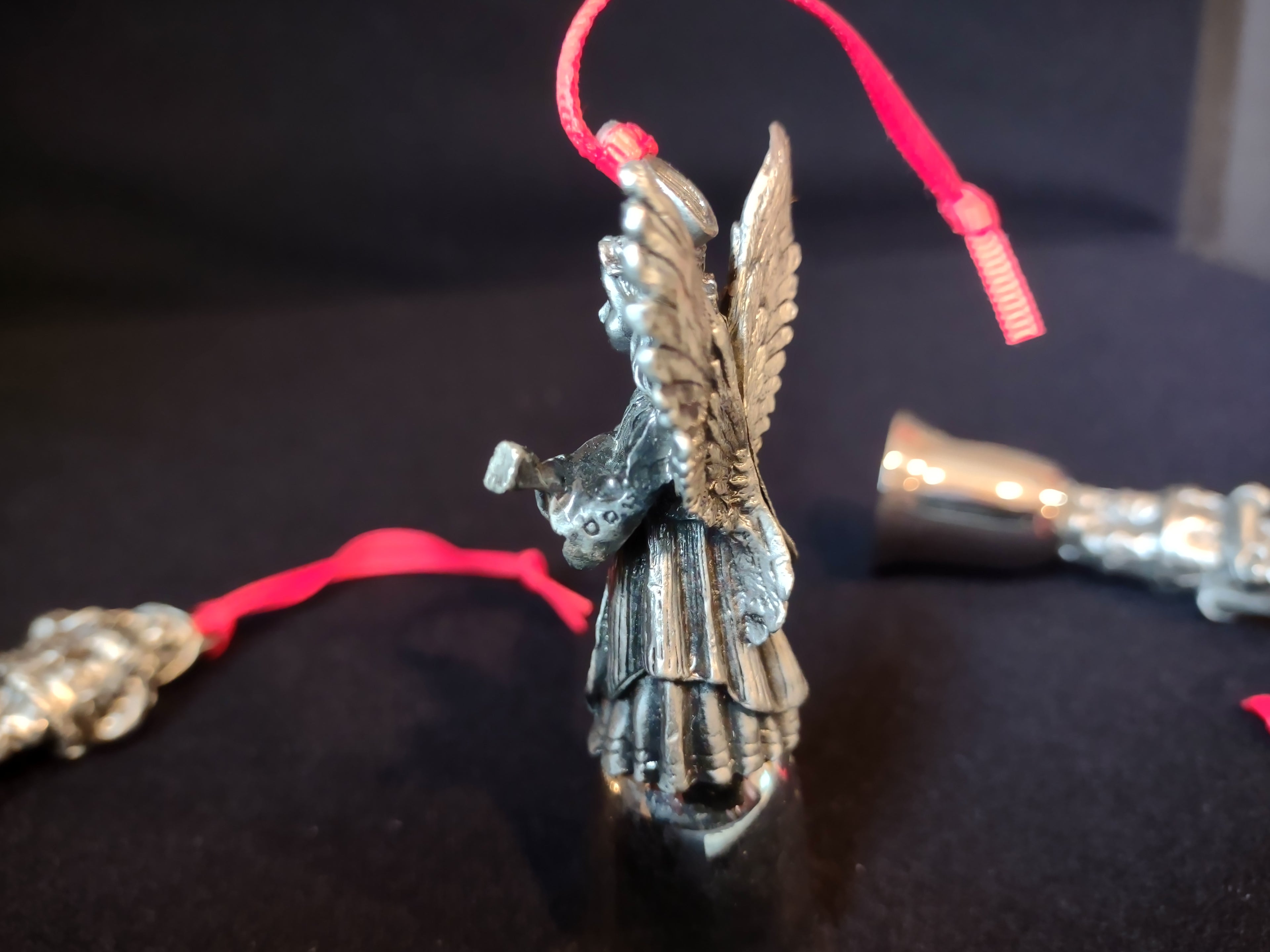 Set of 3 Angel Santa Christmas Tree Ornament Bell (lot 1685)
