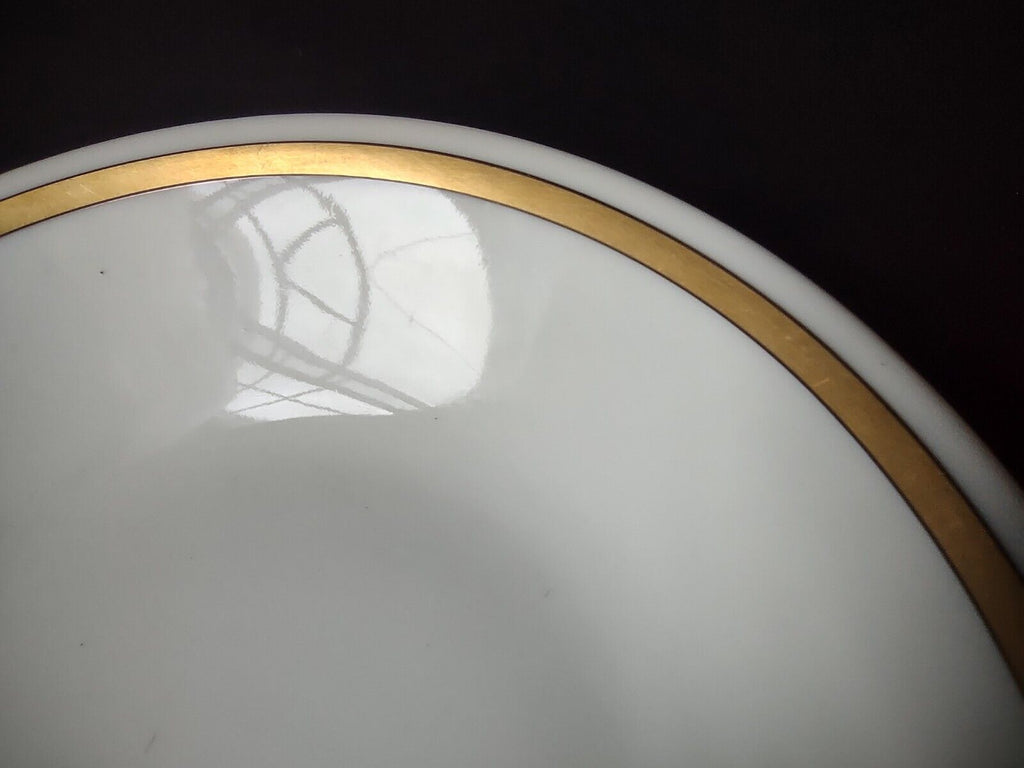 Haviland Limoges Gold & Black Trim White Coupe Cereal Oatmeal Bowl (lot 669)