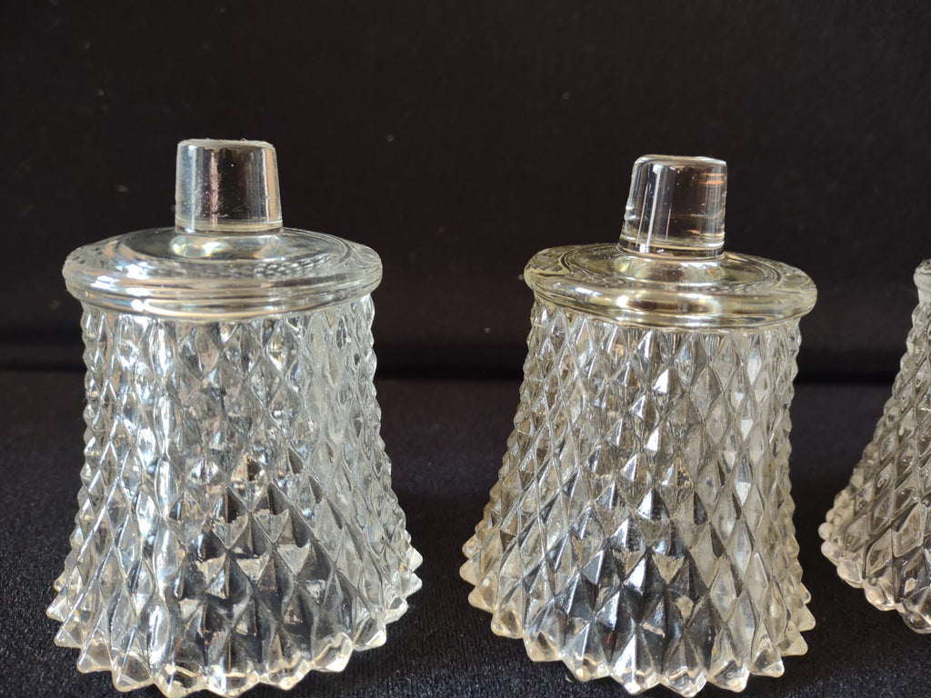 Vintage Home Interior Peg Votive Candle Holder x 4 Diamond Cut (lot 5401)