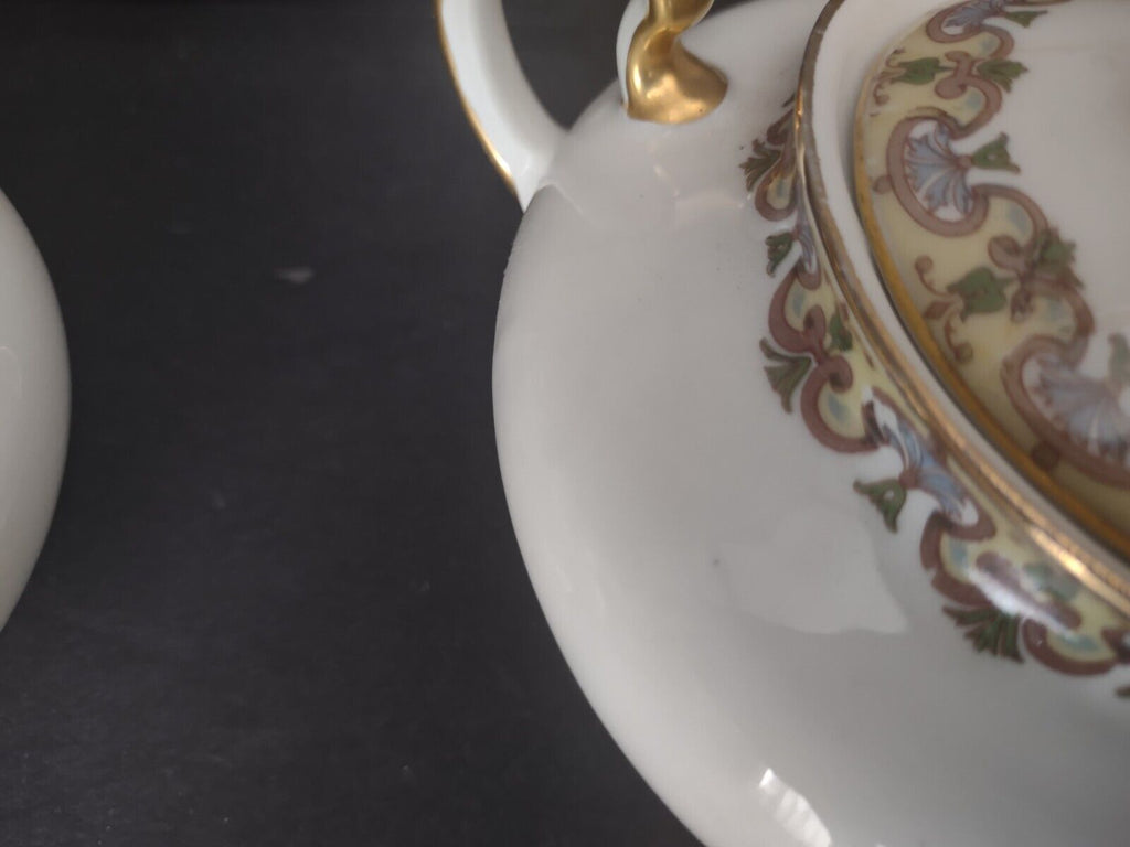 Wm Guerin France Limoges Set Creamer Sugar Bowl Gold Trim (lot 534)