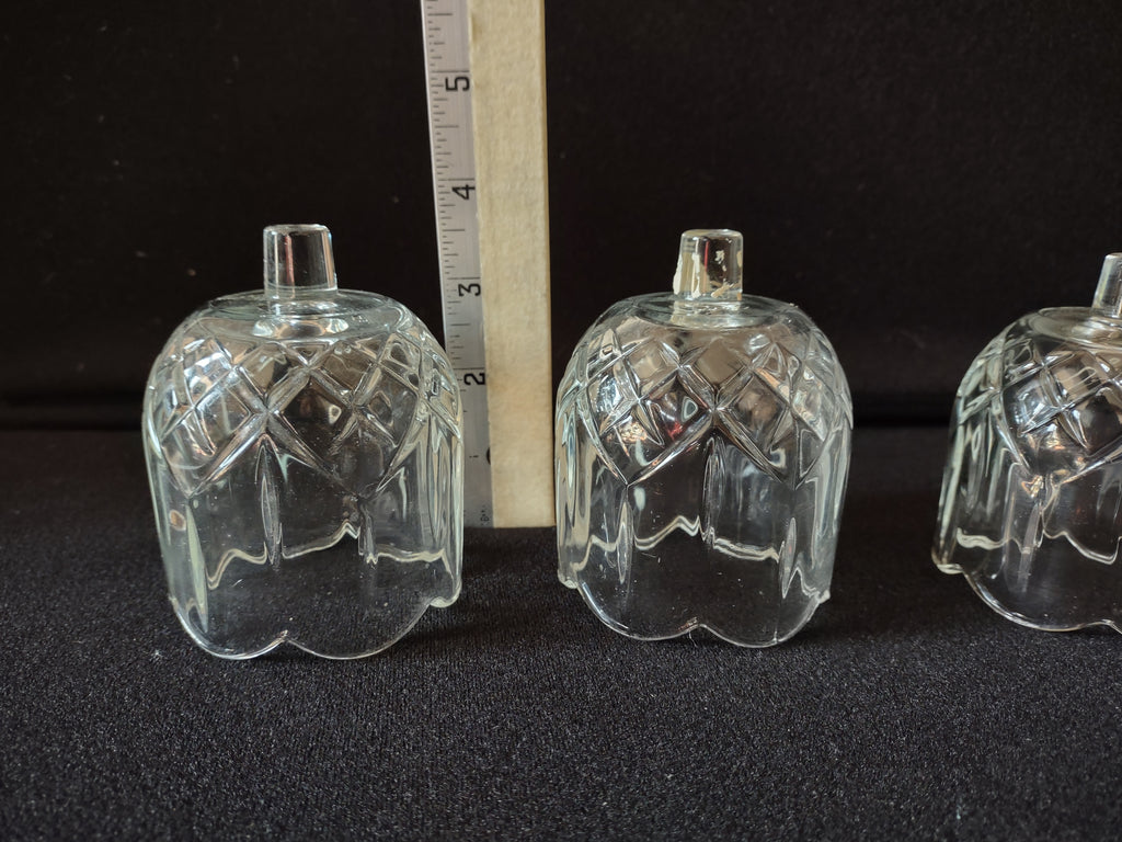 Vintage Home Interior Tall Tulip Shape x 2 Votive Cup Candleholder (lot 5400)