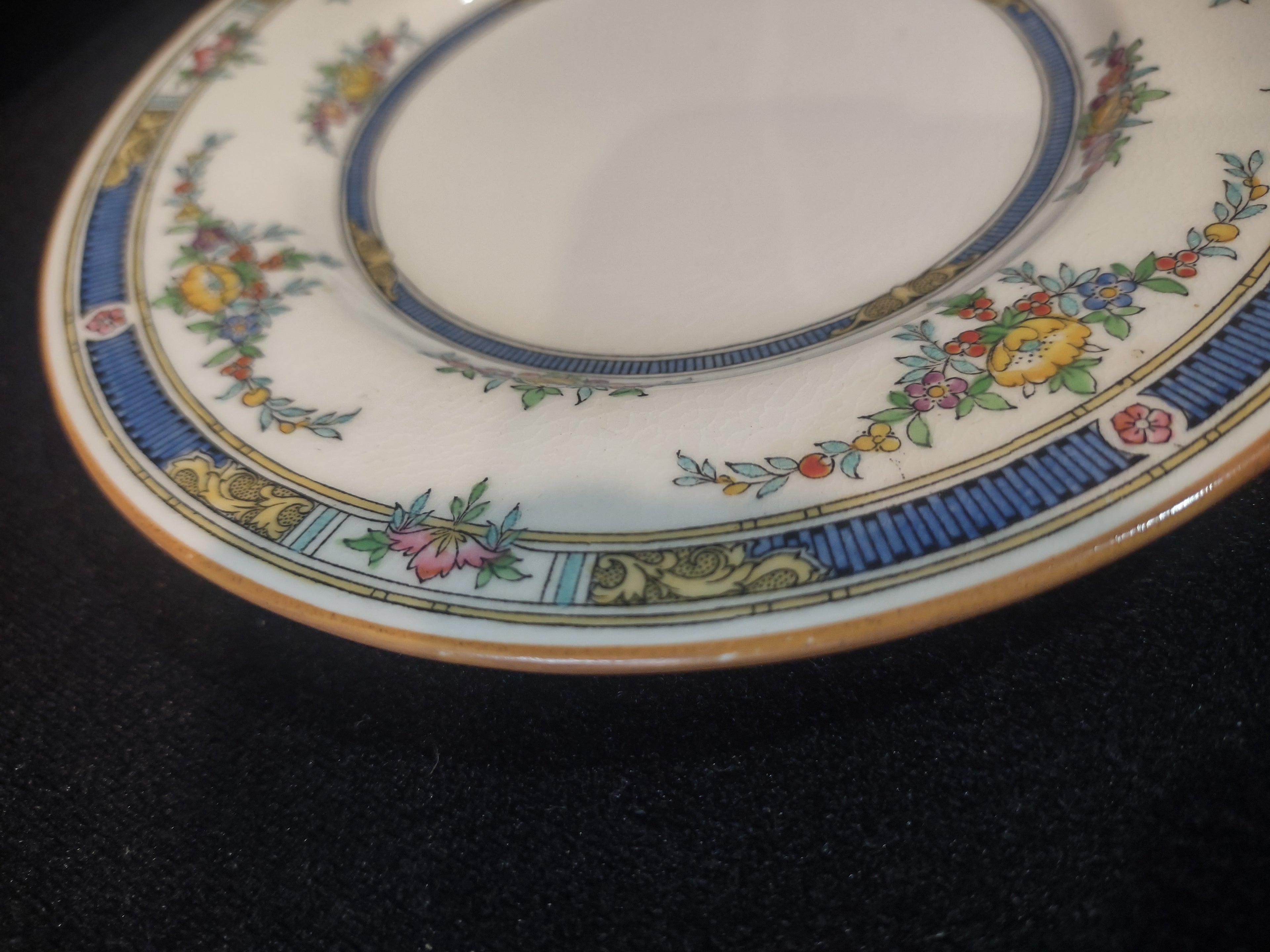 Vintage Minton Princess Bread Butter Plate Bone China Yellow Blue (Lot 5500)