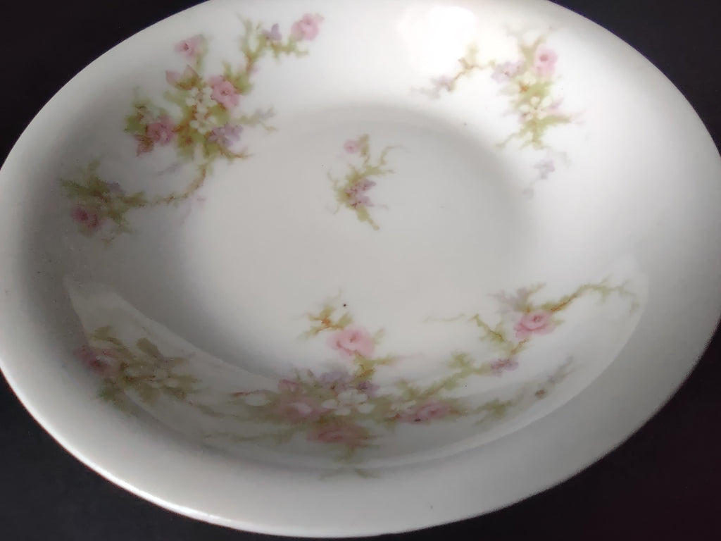 Haviland Limoges 8 x Small Bowl Rose White Purple Flower Moss (lot 900)
