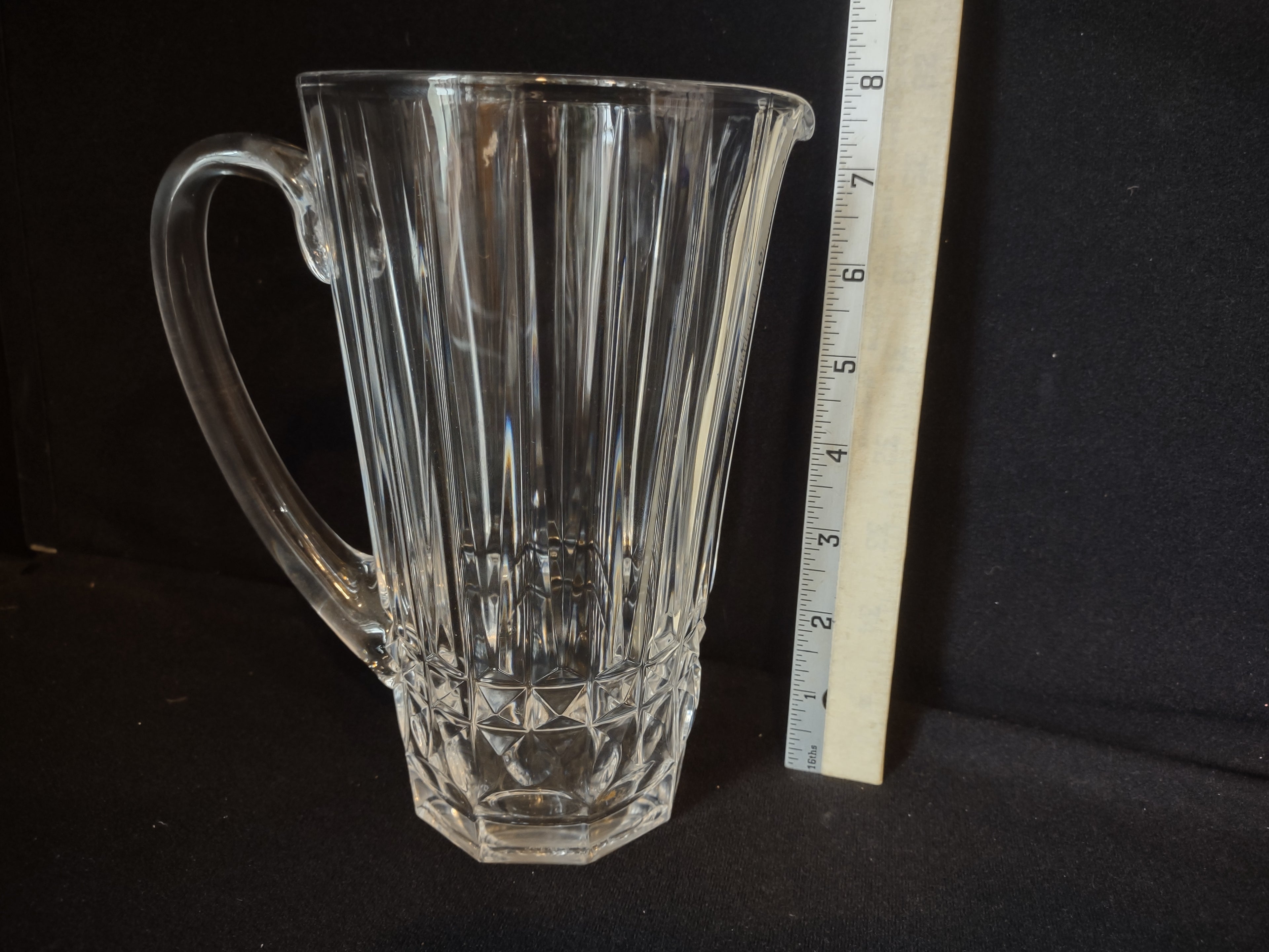 Vintage Crystal Pitcher 8" Val St Lambert (lot 2753)