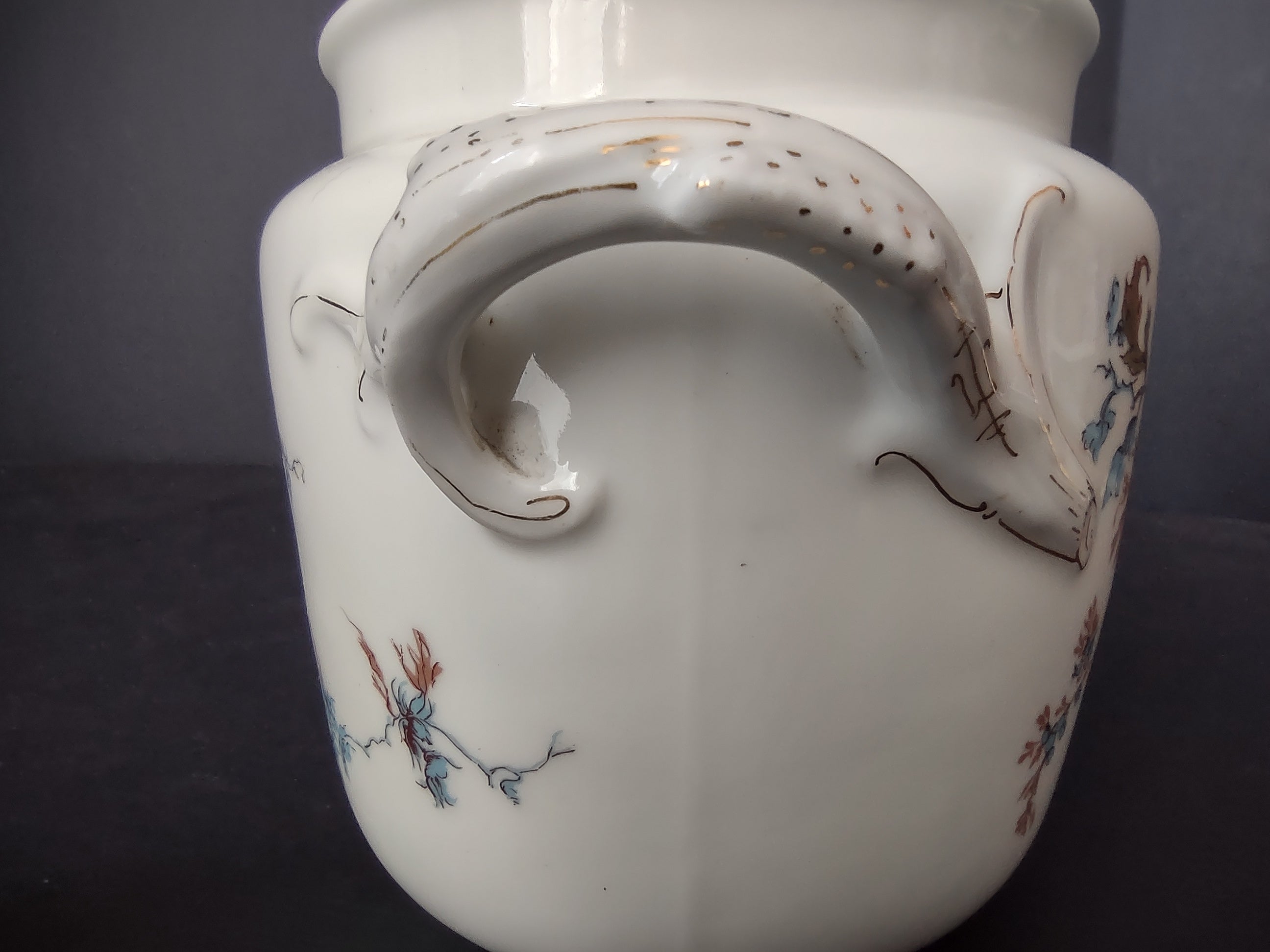 Depose Haviland Limoges Blue Flower Sugar Bowl NO LID (lot 964)