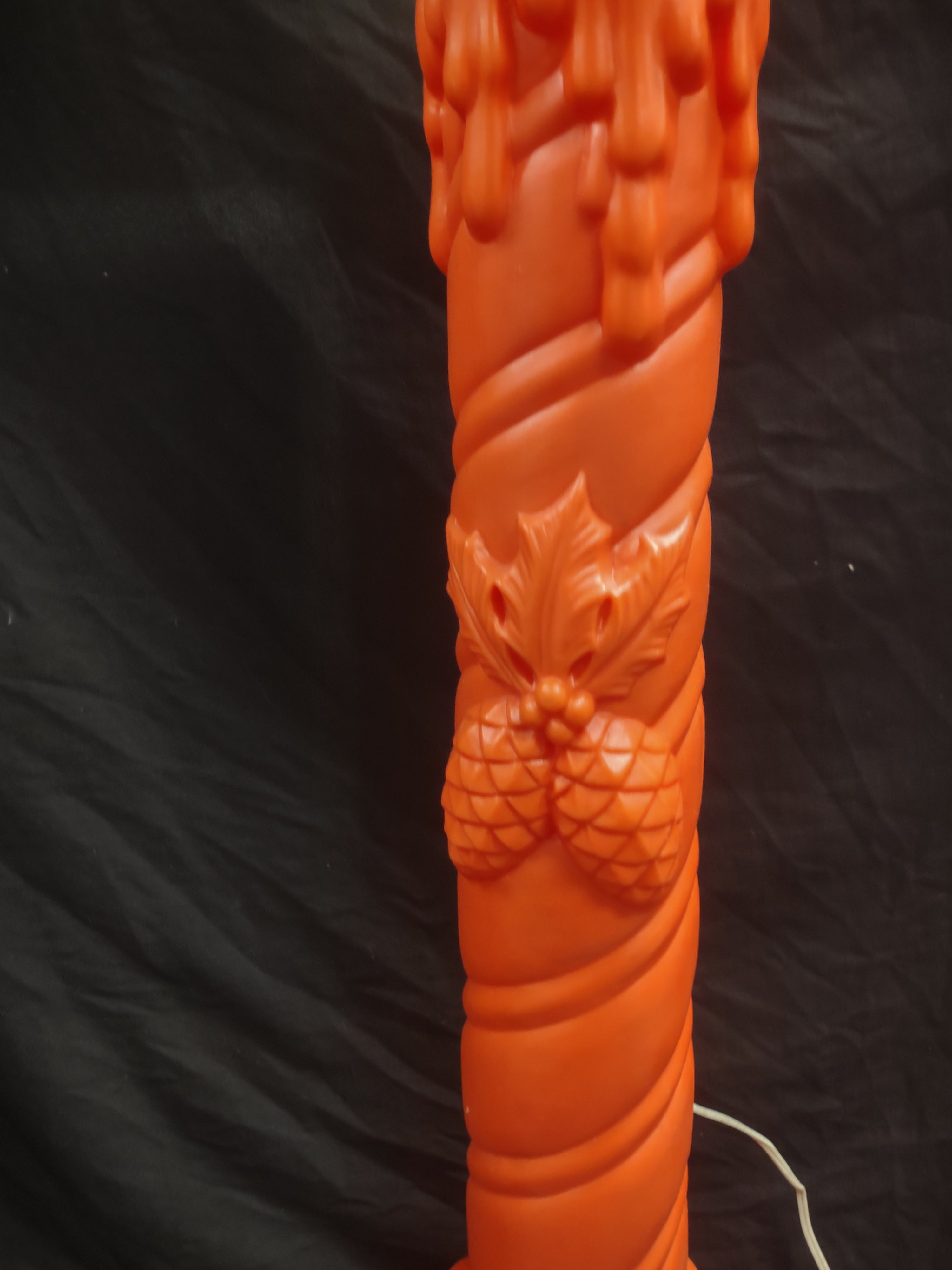 Vintage Christmas Blow Mold Candle Pine Cones Light Up 36" (lot 2320)