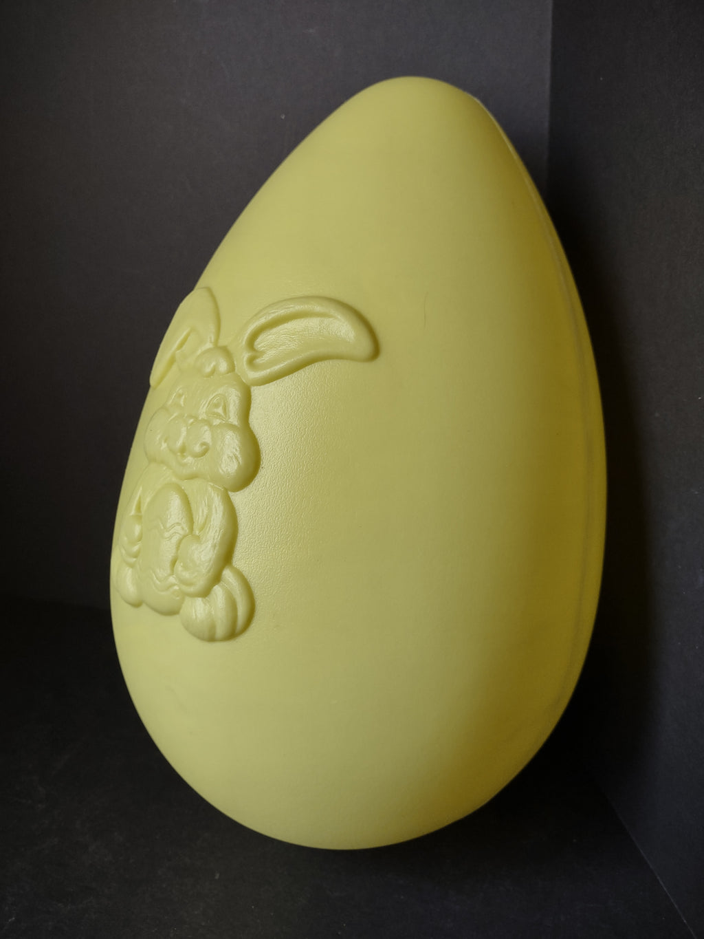Vintage Blow Mold Easter Egg Yellow with Bunny 13" tall (lot 1470)