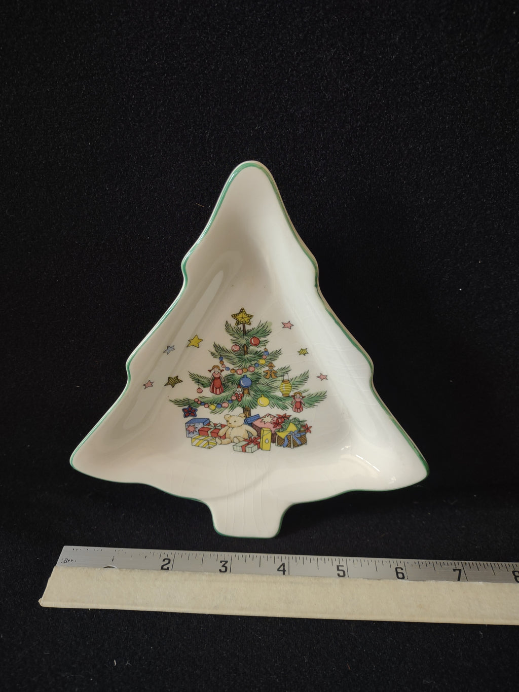 Vintage Nikko Japan Small Candy Dish Christmas Tree x 3 Some CRAZING (Lot 4821)