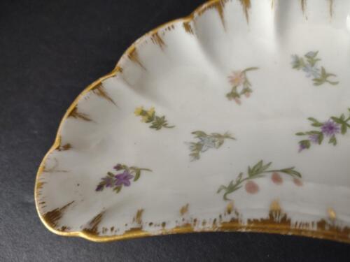 Vintage Haviland Limoges Bone Dish Flower Gold Trim (lot 785)