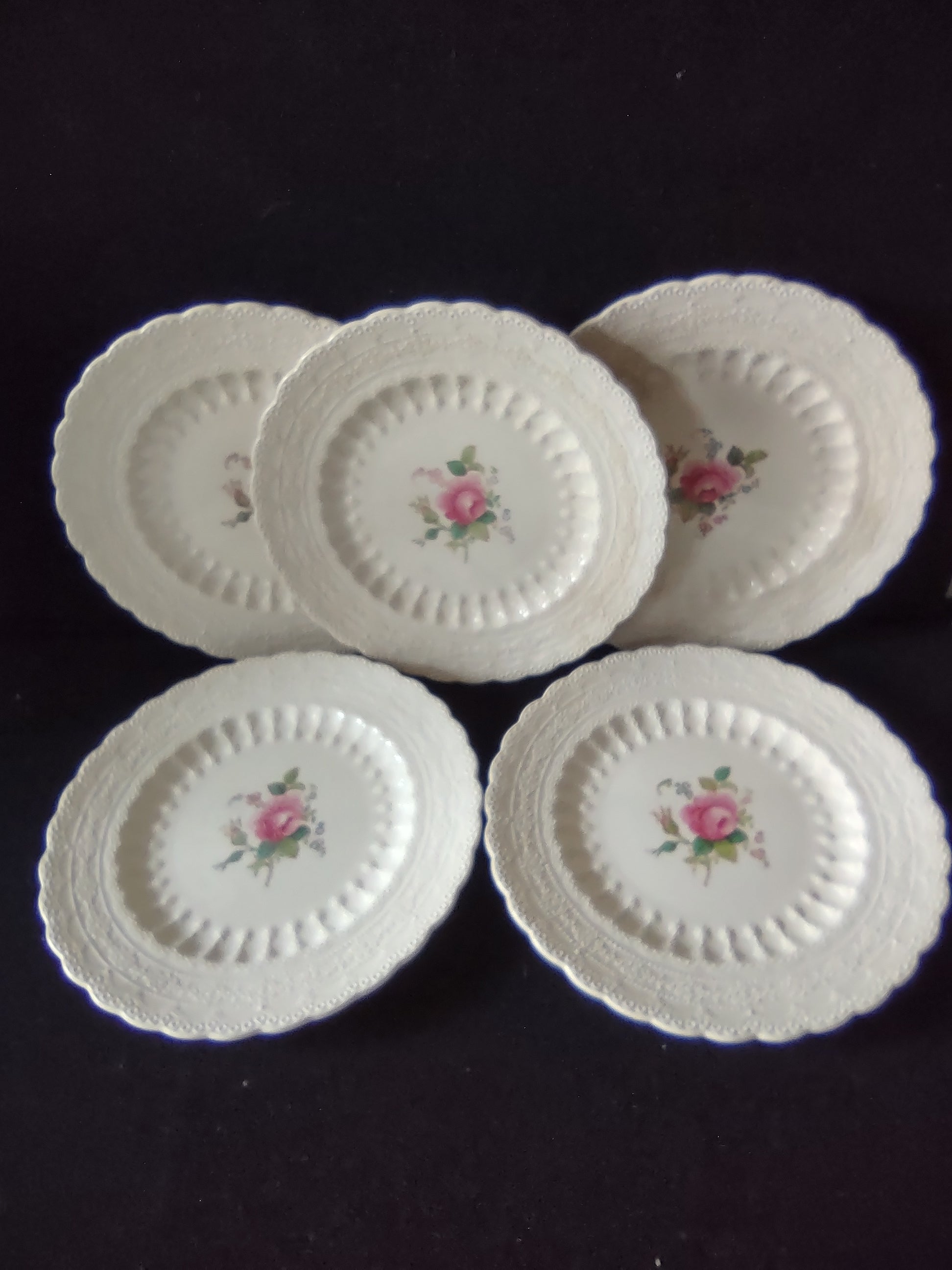Vintage Spode Jewel Billingsley Rose Dessert Plate Ironstone IMPERFECT (Lot 5789