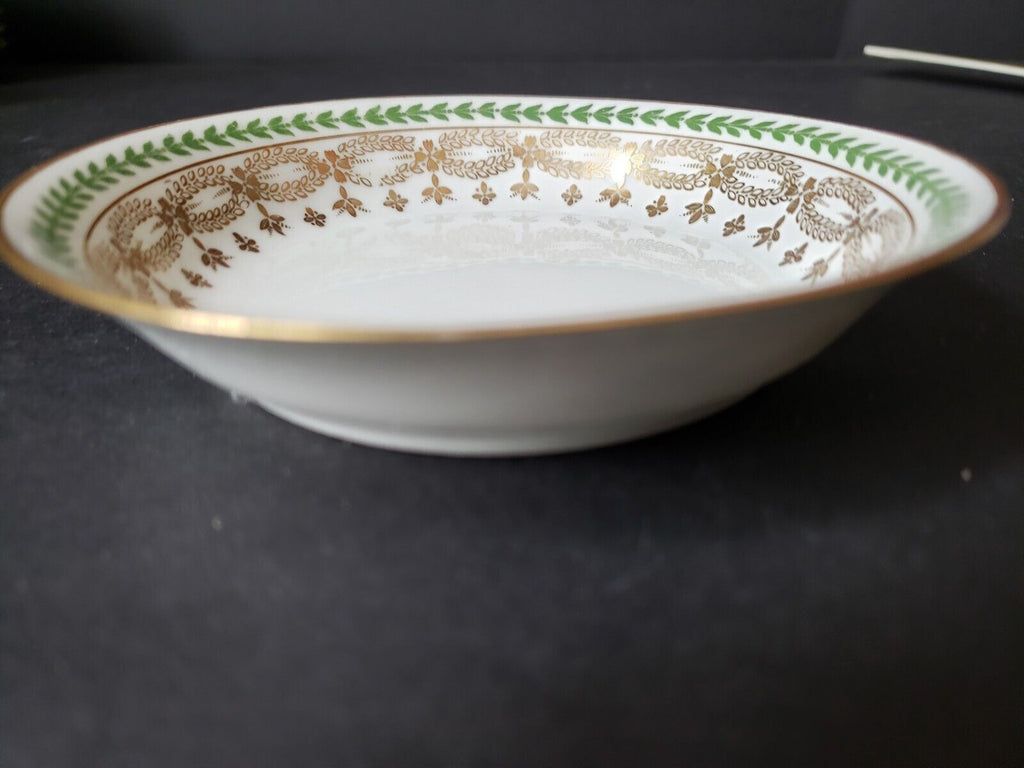 JP Limoges France Gold Trim Green Laurel Small Bowl 5" (585-1)