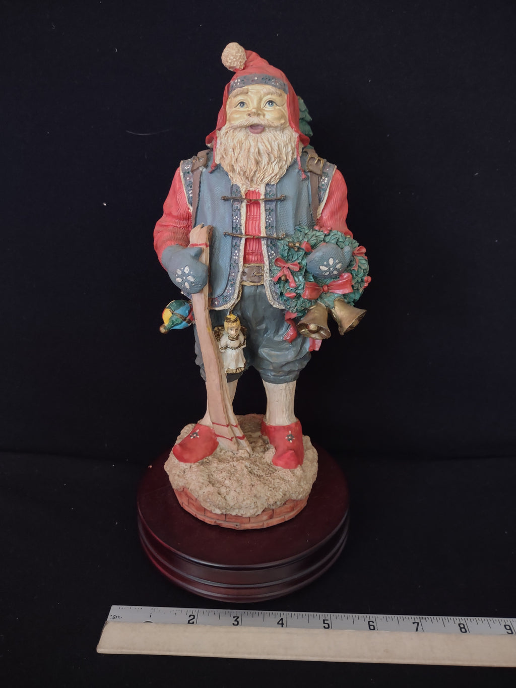 Vintage Christmas Dutch Style Santa Claus Musical Jingle Bells (Lot 4369)