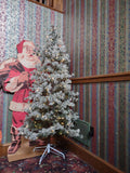Christmas Tree Green Flocked LED White Light 6-1/2" (lot 3488)