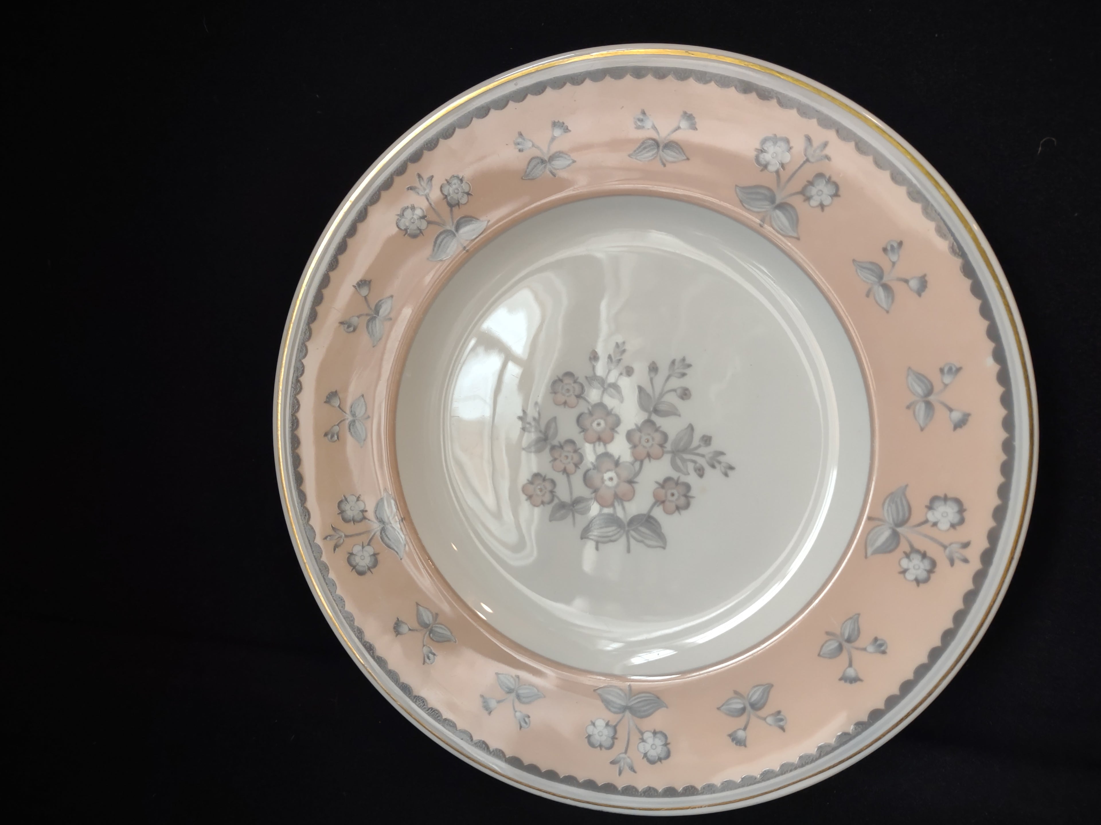 Wedgwood Pimpernel Pink Salad/Dessert Plate 8" Green Stamp (lot 2762)
