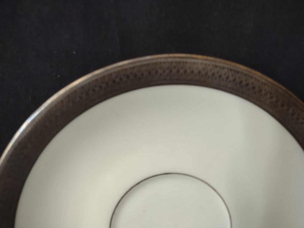 Vintage Lenox Silver Rimmed Saucer 5-3/4" Green Stamp (lot 1993)