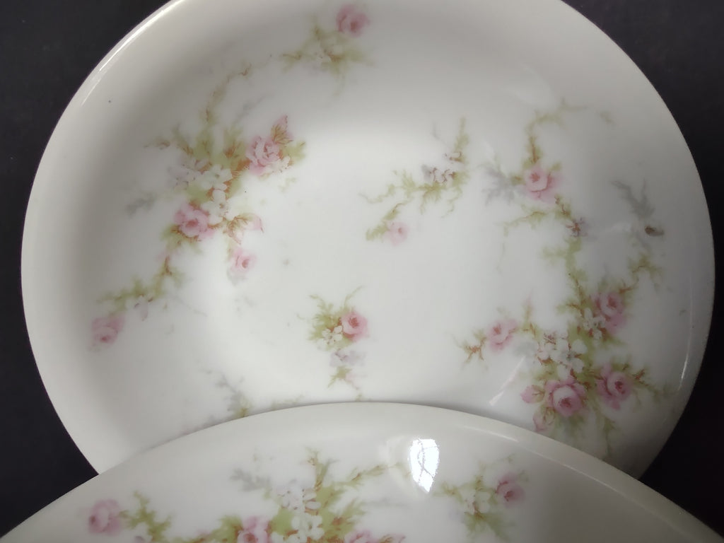 Haviland Limoges 4 x Small Cranberry Bowl 5" White Purple Flower Moss (lot 899)