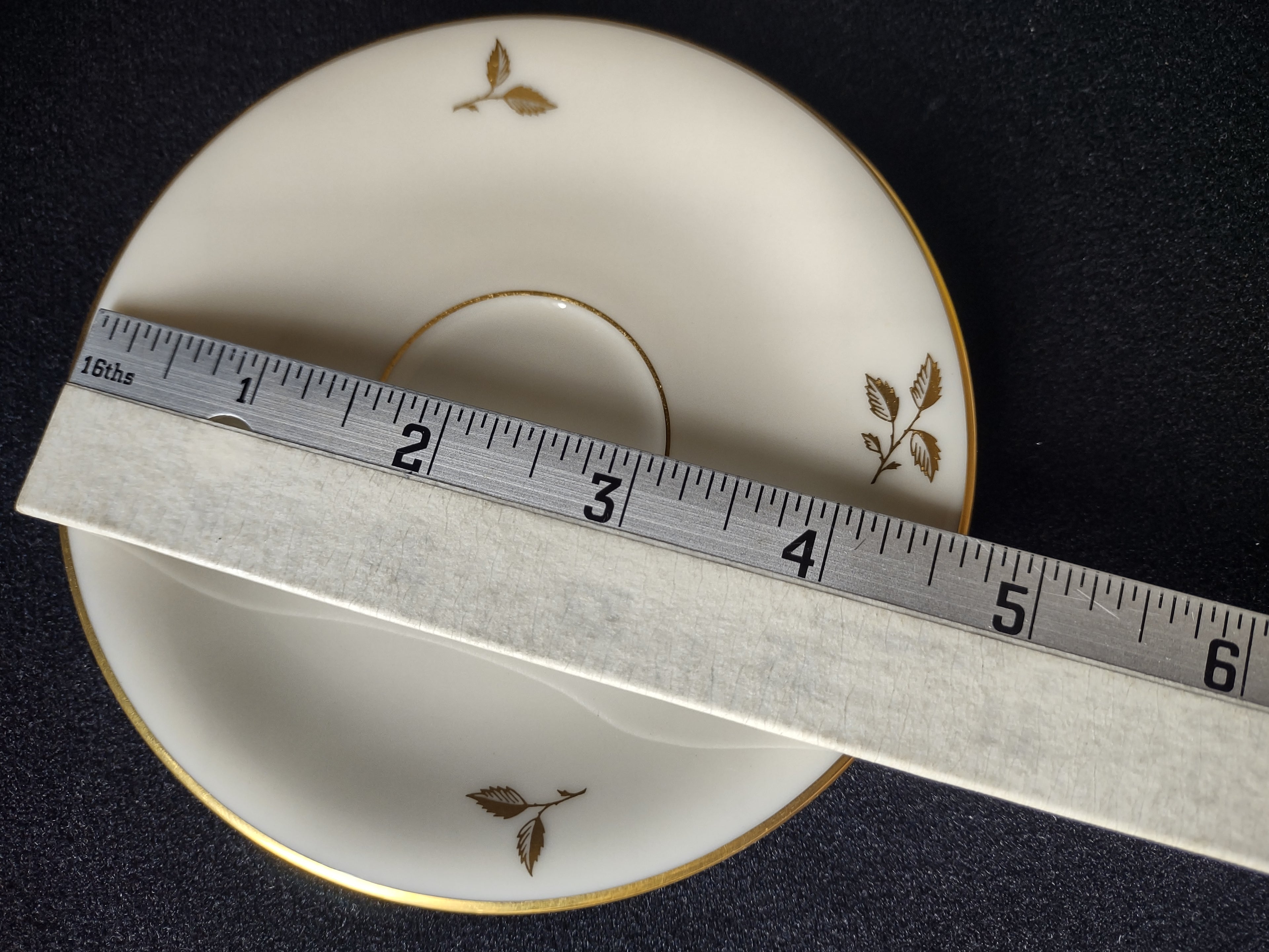 Vintage Lenox Rhodora Saucer ONLY for Demitasse Cup Rose Flower Gold (lot 1796)