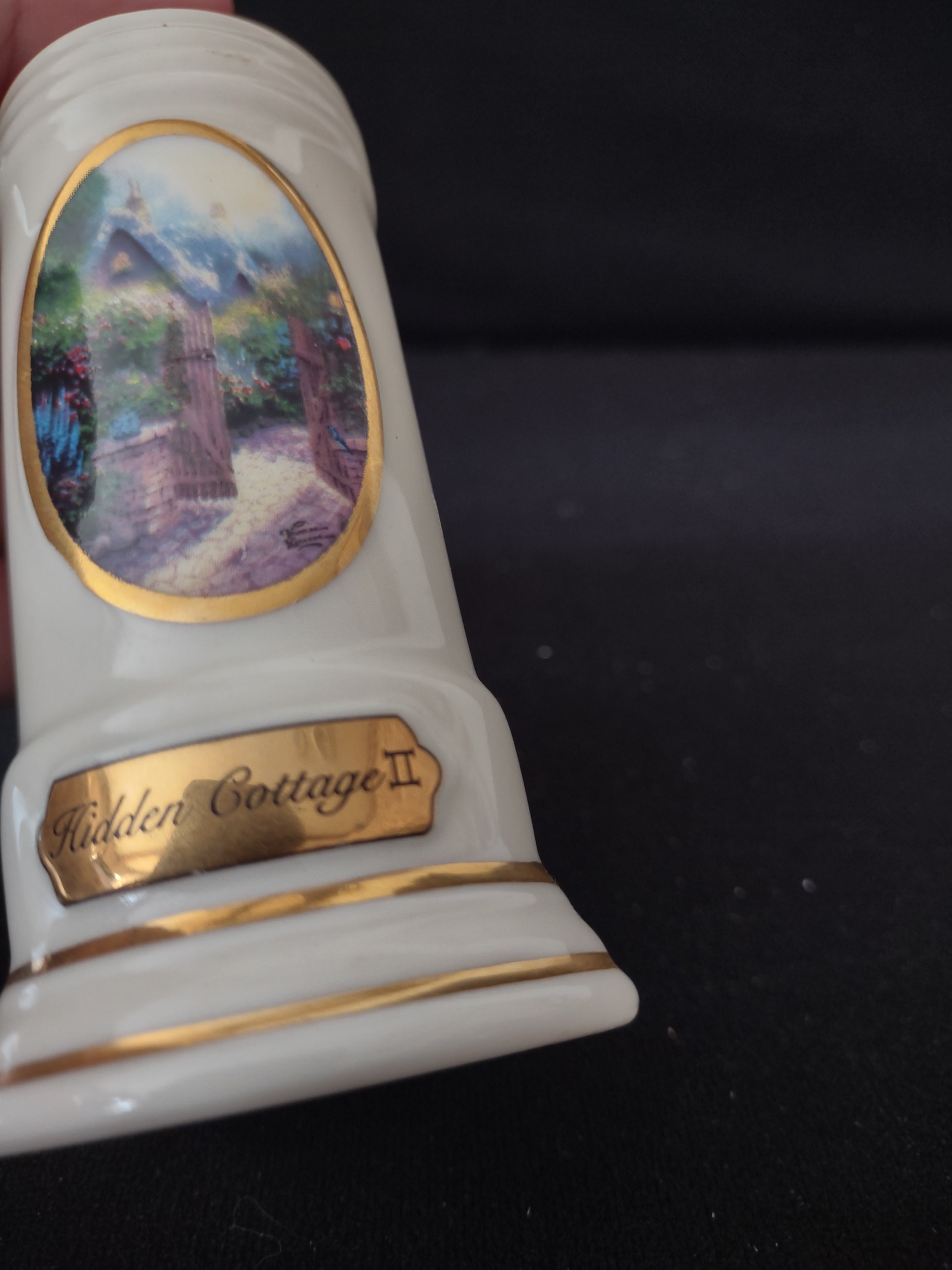 Avon Thomas Kinkade Salt Pepper Tray Sweet Heart & Hidden Cottage (Lot 3683)