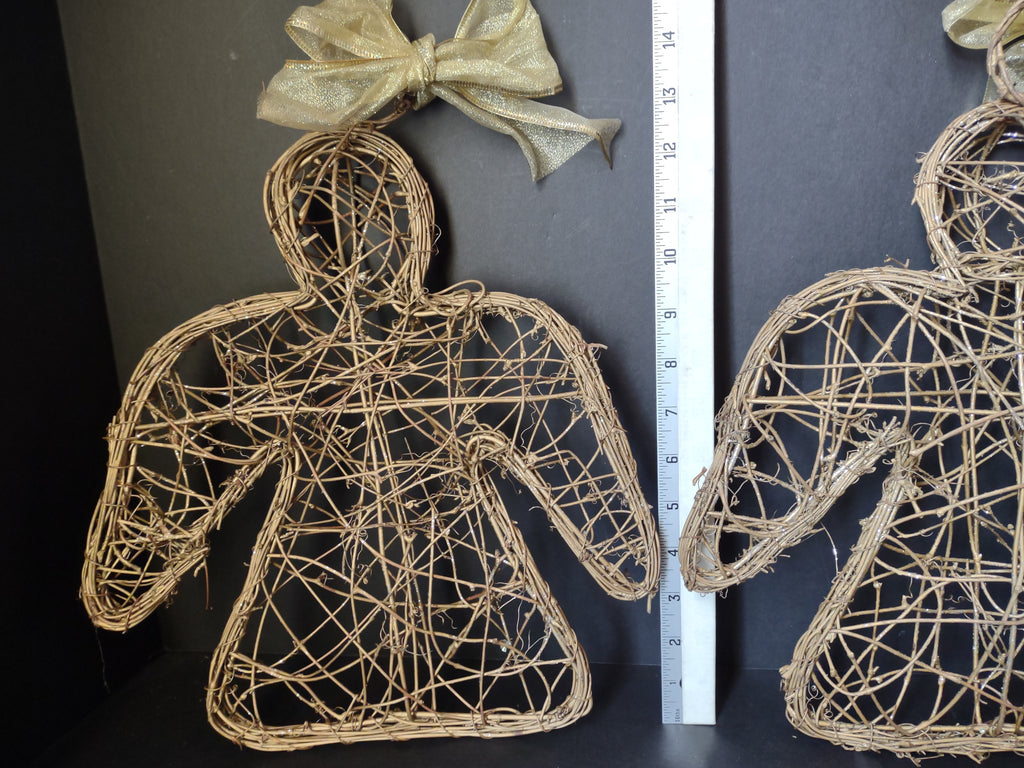 Set of 2 Angels Twine Golden Sparkly 13" (lot 1625)