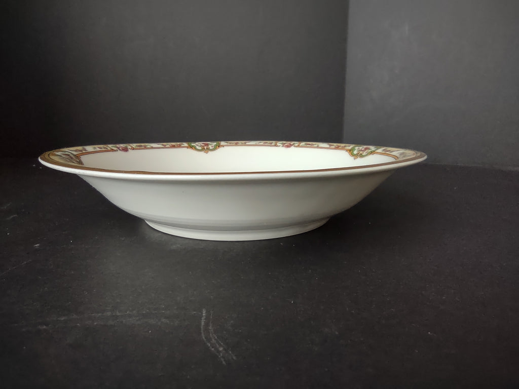 Haviland Limoges Cream Soup Plate 7-12" Gold Trim Rose French Chic (lot 990)