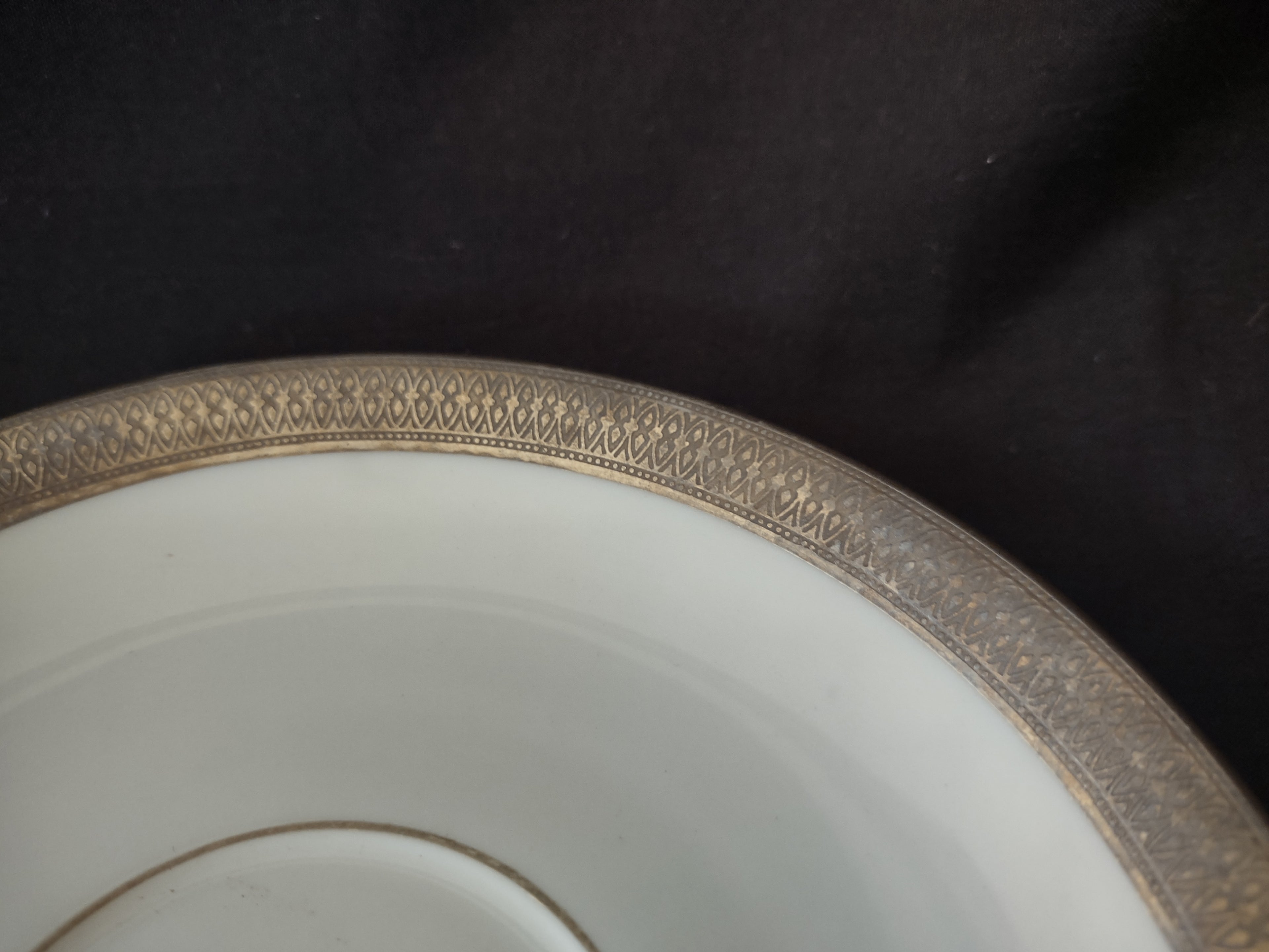 Vintage Lenox Silver Rimmed Saucer 5-3/4" Green Stamp (lot 1993)
