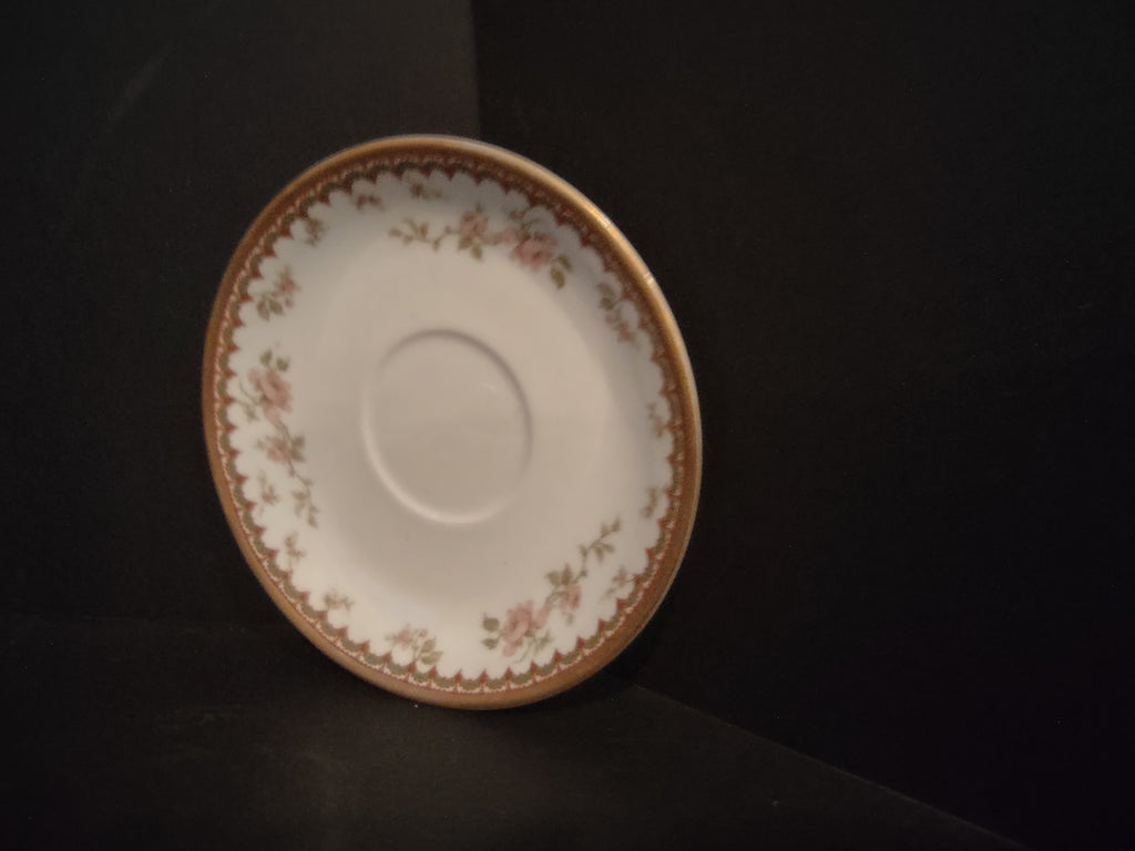 Haviland Limoges French Chic Rose Maroon Green Saucer ONLY (lot 1091)