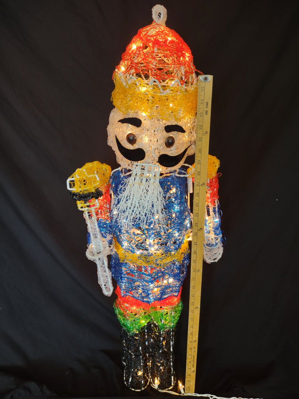 Vintage Christmas Lighted Nutcracker 40" Icee Friend IMPERFECT (lot 3160c)