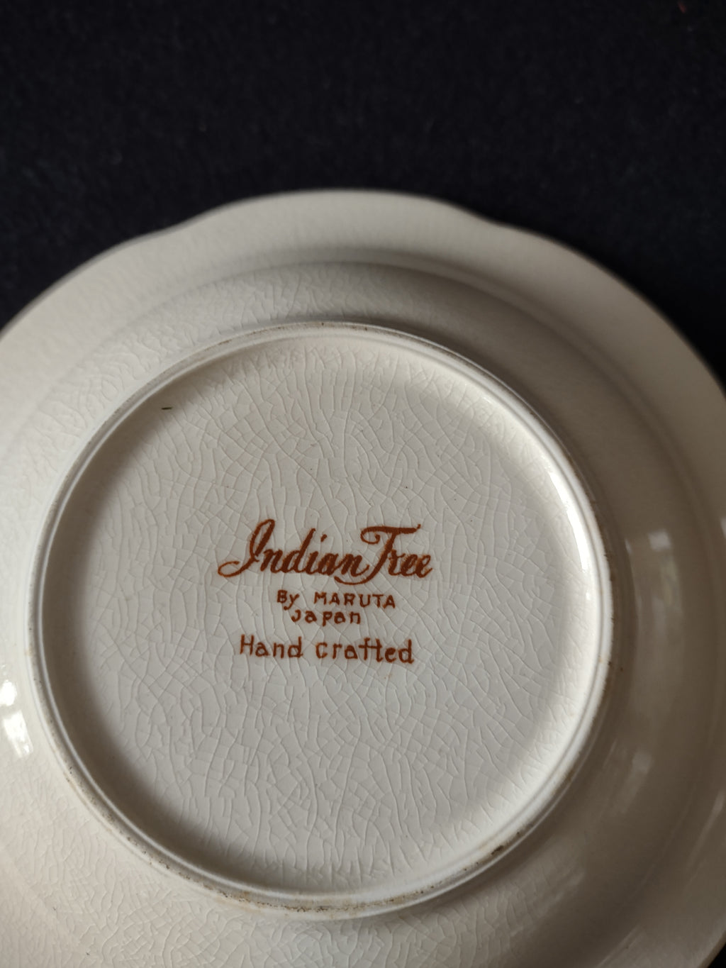 Vintage Maruta Japan Indian Tree 5-1/2" Bowl Floral Brown White (Lot 5055)