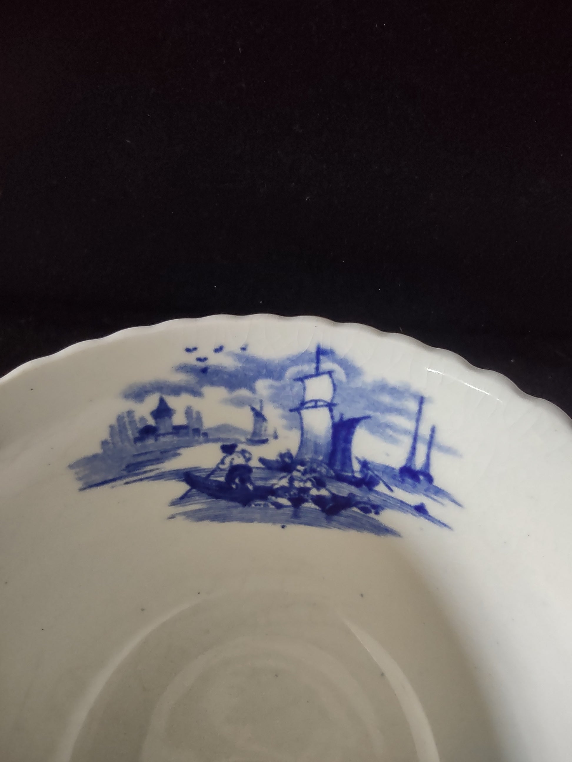 Vintage Copeland Spode Teacup Saucer Old Salem Blue Earthenware (Lot 5815)