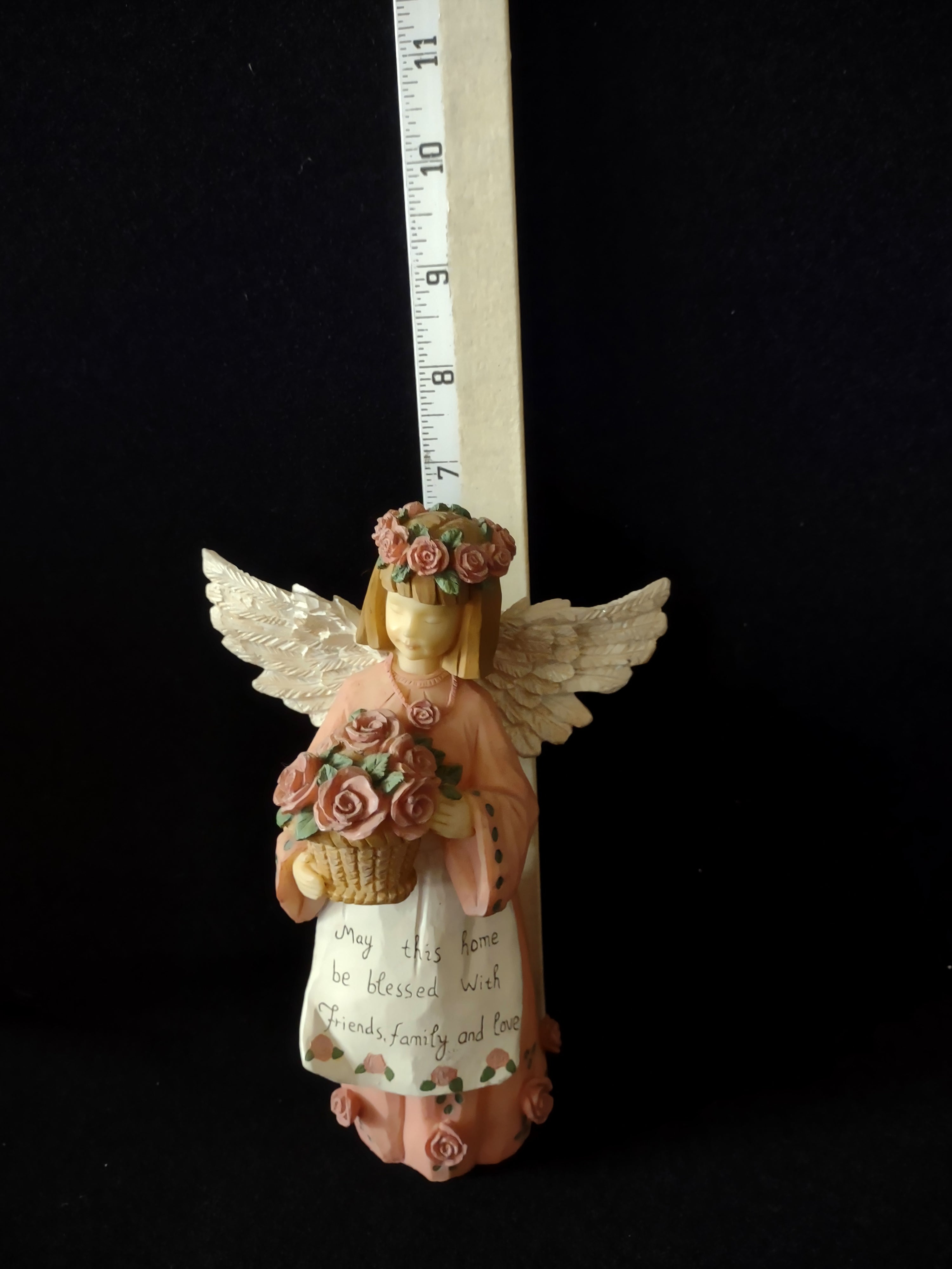 Vintage Crazy Mountain 7" Pink Angel with Roses Blessing Apron (Lot 4777)