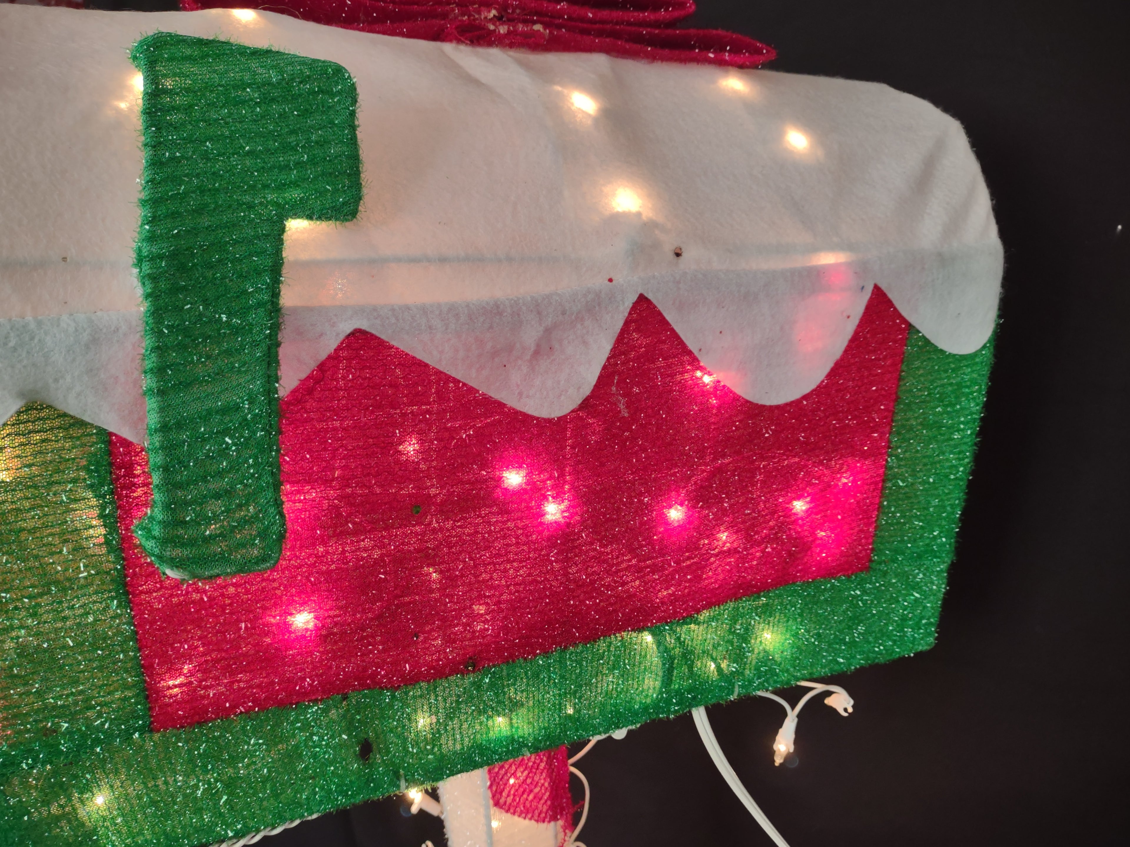 Christmas Vintage Santa Mail Box Tinsel 50" tall Moving Animated (lot 4843)