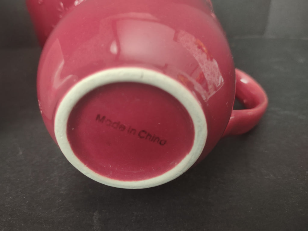Christmas Snowflake Star Mugs 3 x Starbucks 2 Red Maroon Coffee Cup (lot 1216)