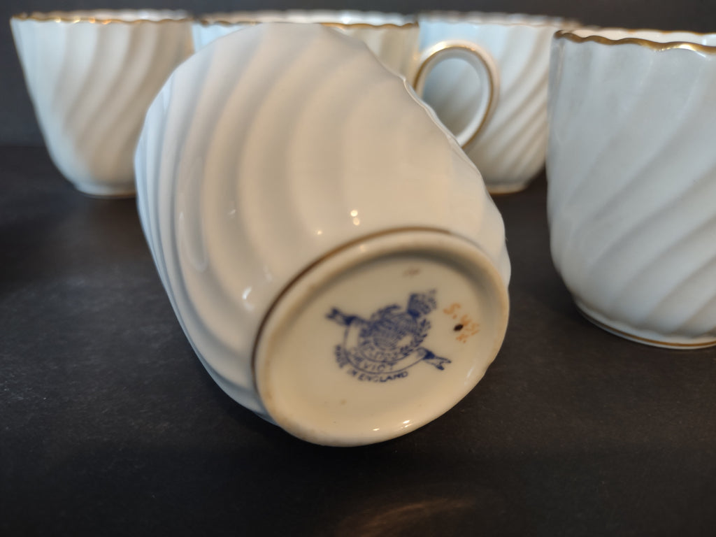 Vintage Minton England Bone China Cheviot Blue Demitasse Cup x 6 (lot 5437)