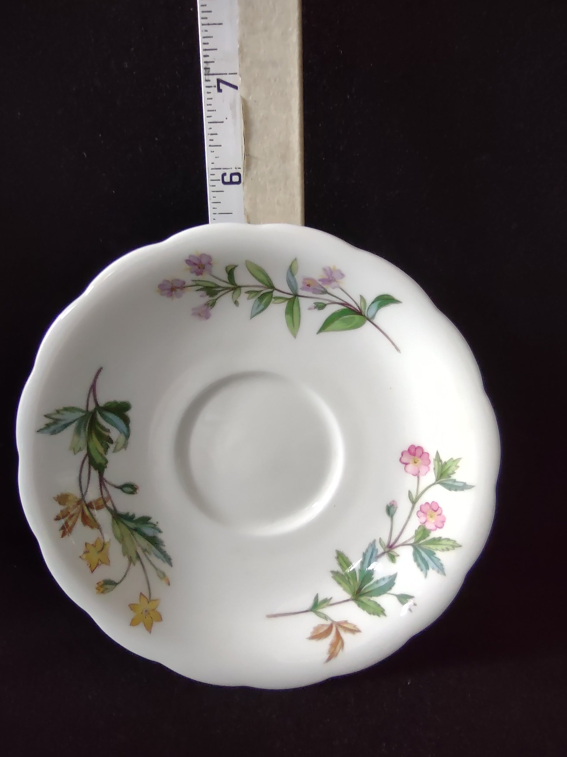 Vintage Minton Meadow Saucer Bone China Floral Scalloped (Lot 5509)