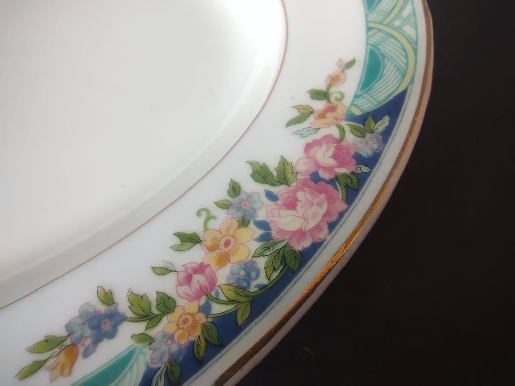 Haviland Limoges Massachusetts Tea Cup with Saucer Blue Floral (lot 937)