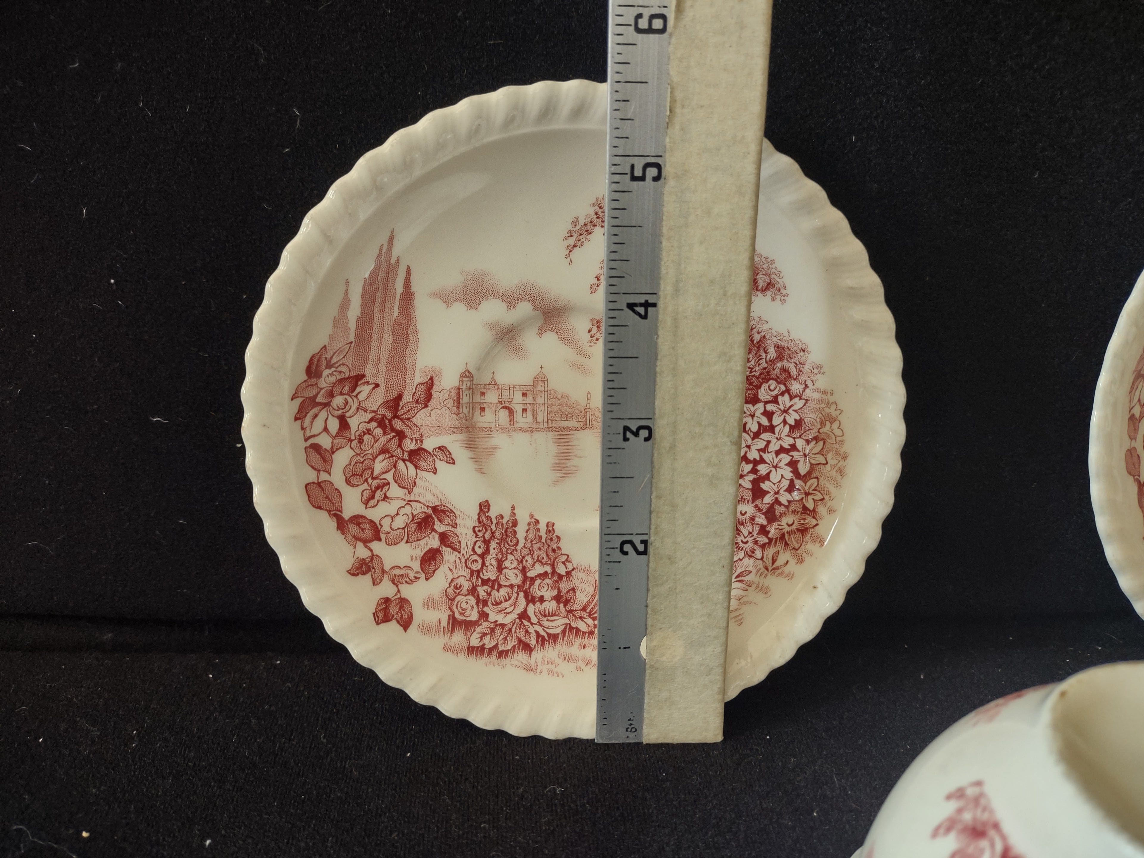 Vintage Castle On Lake Johnson Teacup Saucer x 2 English Countryside (lot 5706