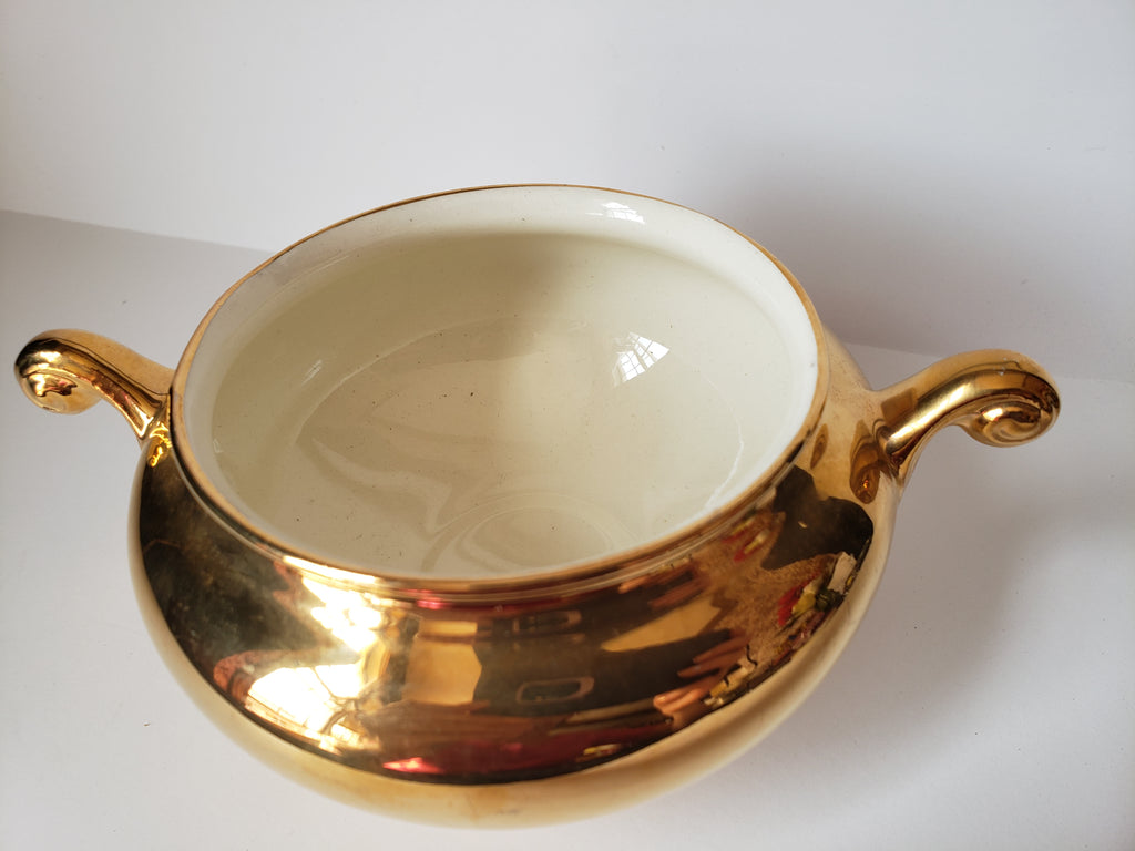 Vintage Homer Laughlin Eggshell Nautilus 22K GOLD Sugar Dish NO LID (2153)