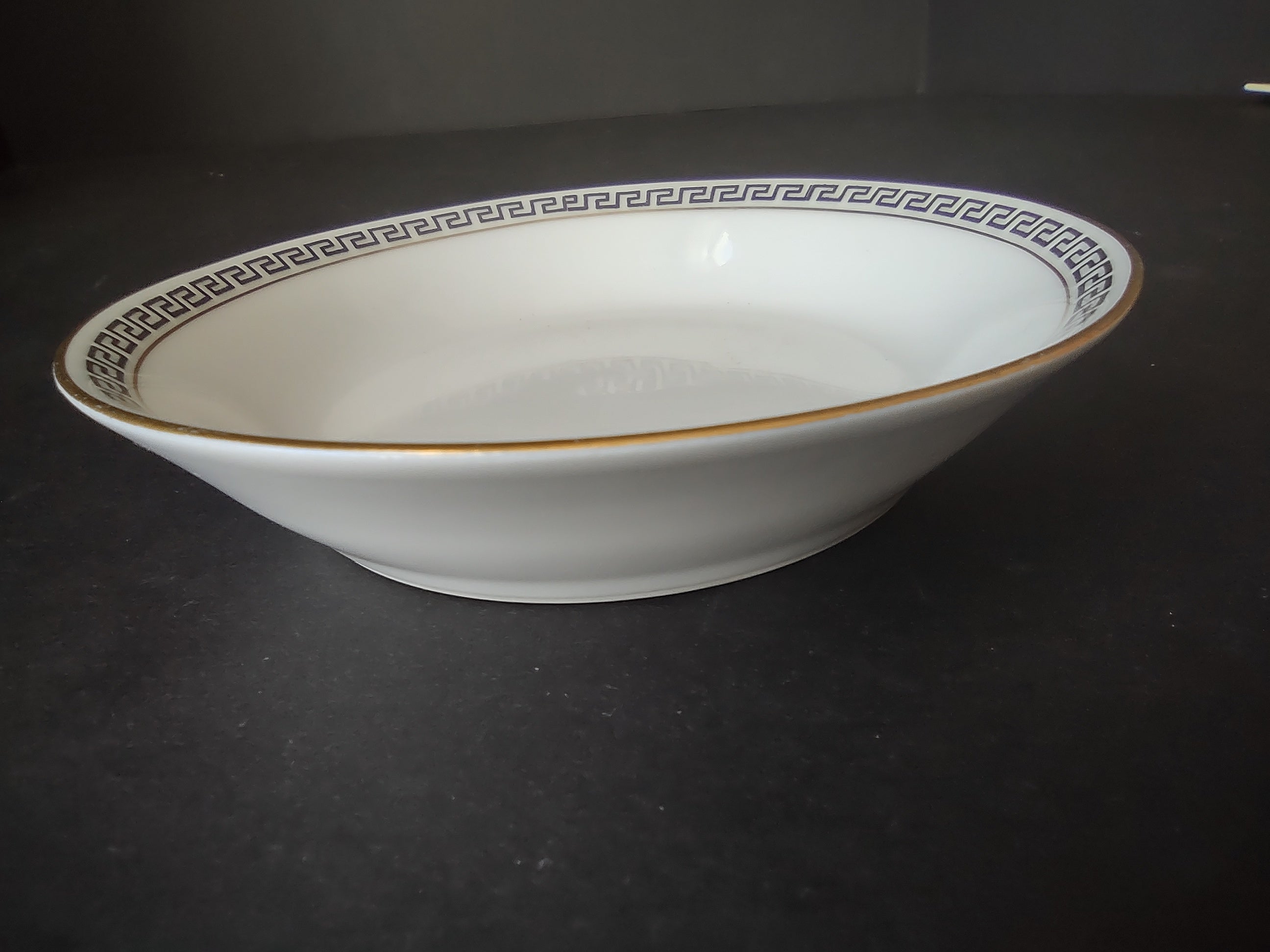 T & V Limoges France Small Bowl Gold Black Decor (lot 1067)