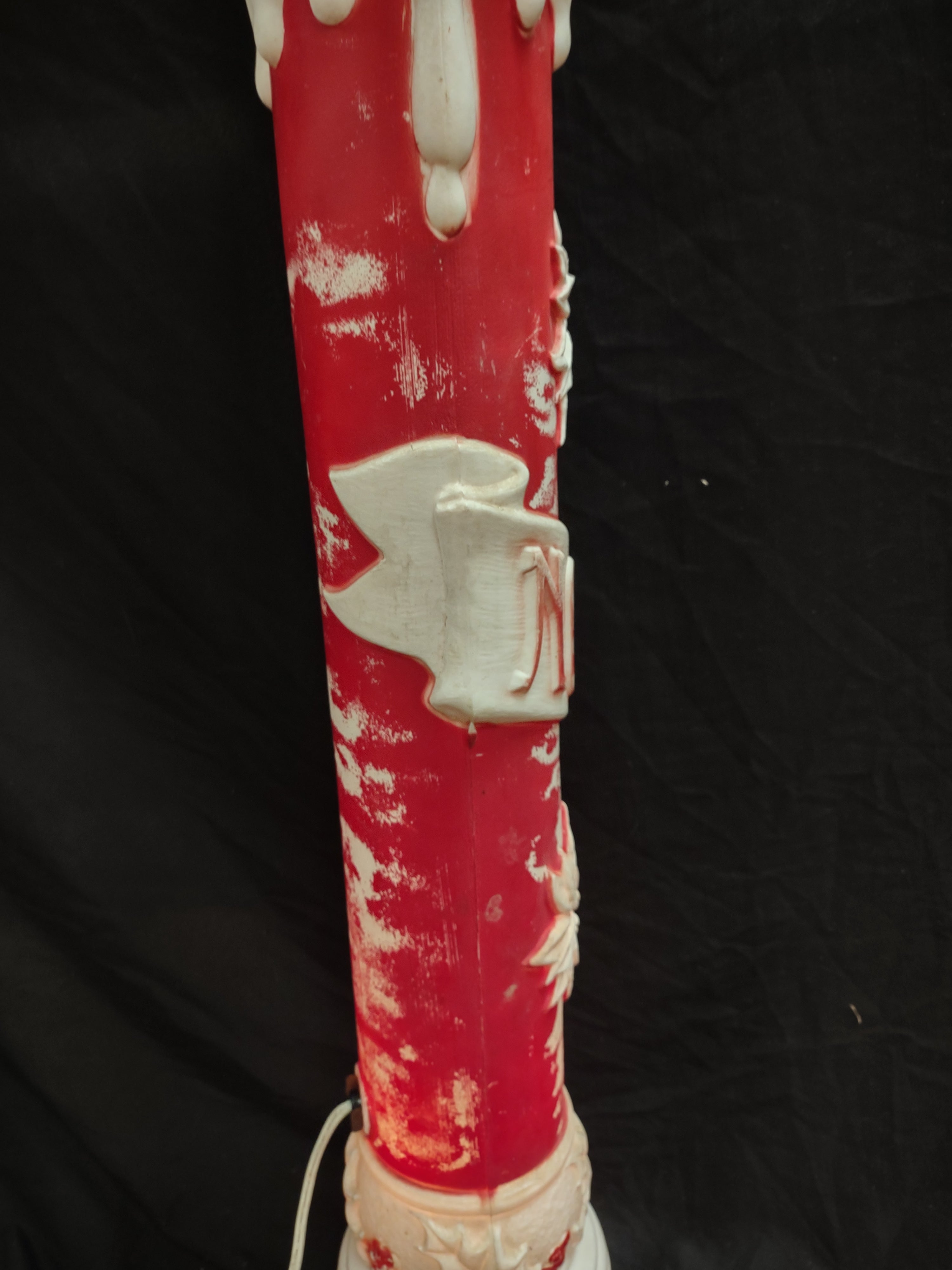 Vintage Christmas Blow Mold Candle Noel 39" (lot 2332)