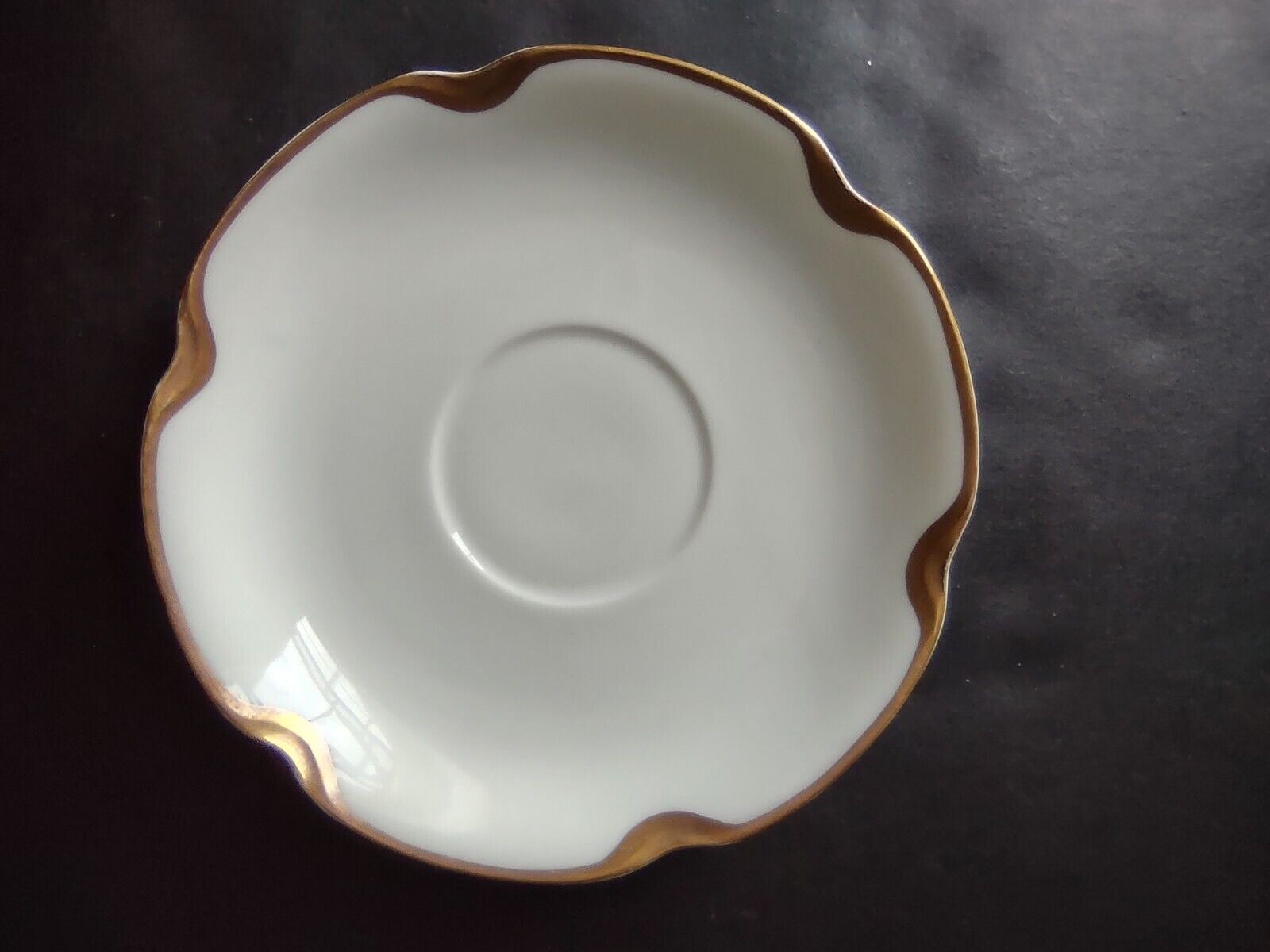 Haviland Limoges Silver Anniversary Gold Trim Saucer Plate 5-3/8" (lot 661)