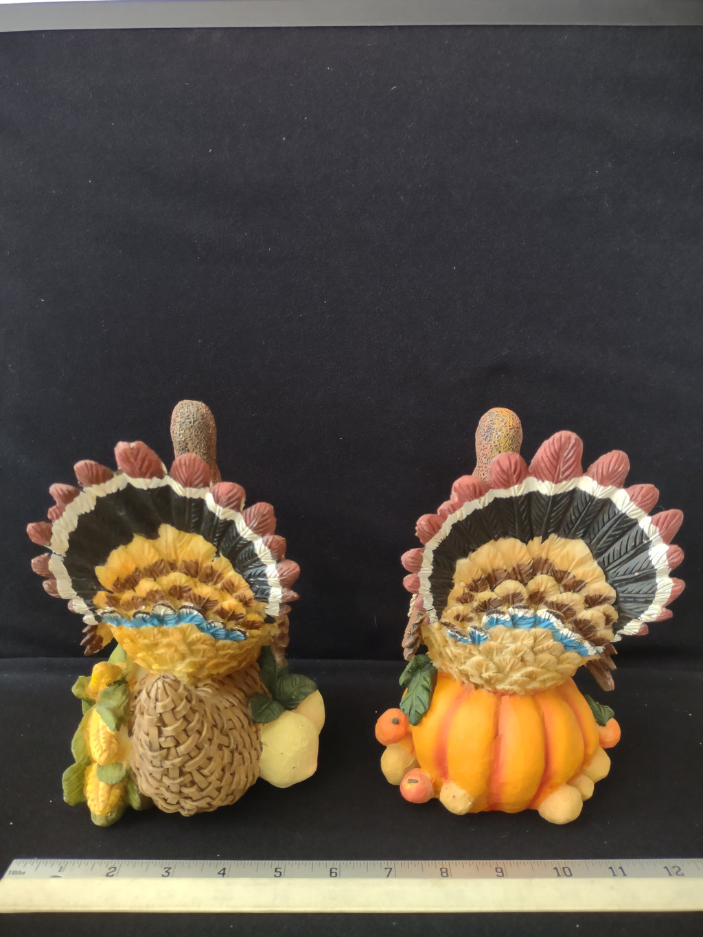 Thanksgiving Fall Polyresin Holiday Turkey X 2 (Lot 3131)