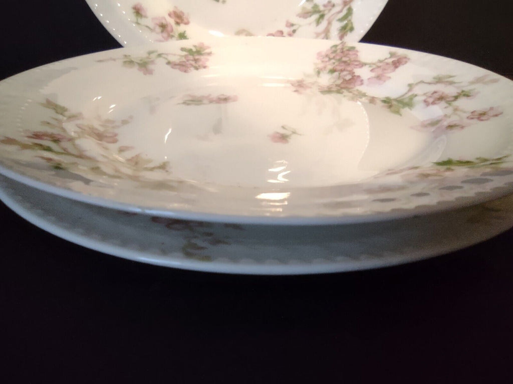 Haviland Limoges France 3 x Bread Butter Plate Gold Handles Red Blossoms lot 557