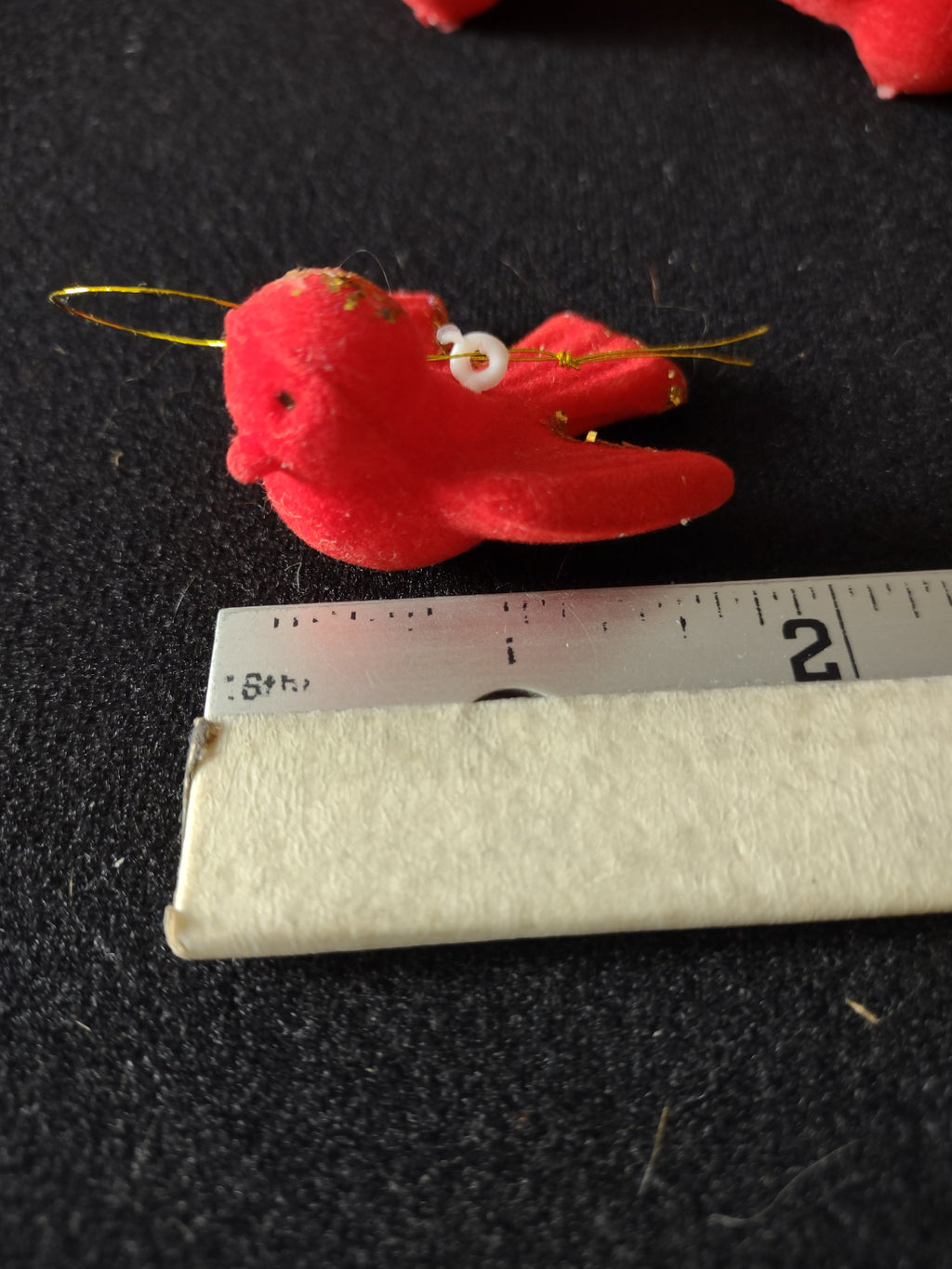 Christmas Winter Flocked Red Bird Ornament Glitter Trim x 14 (Lot 4603)